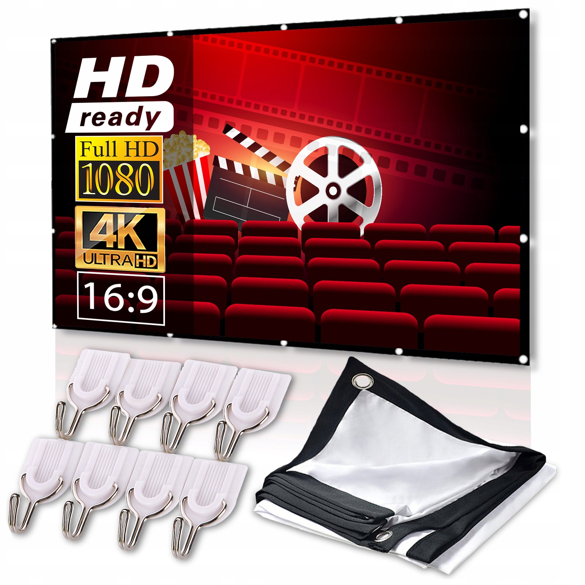 SLIDE PROJECTION SCREEN MATERIAL PORTABLE LARGE 100" inches 221x125CM