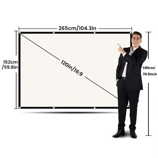 SLIDE PROJECTION SCREEN MATERIAL PORTABLE LARGE 120" INCHES Model qaaoa8090