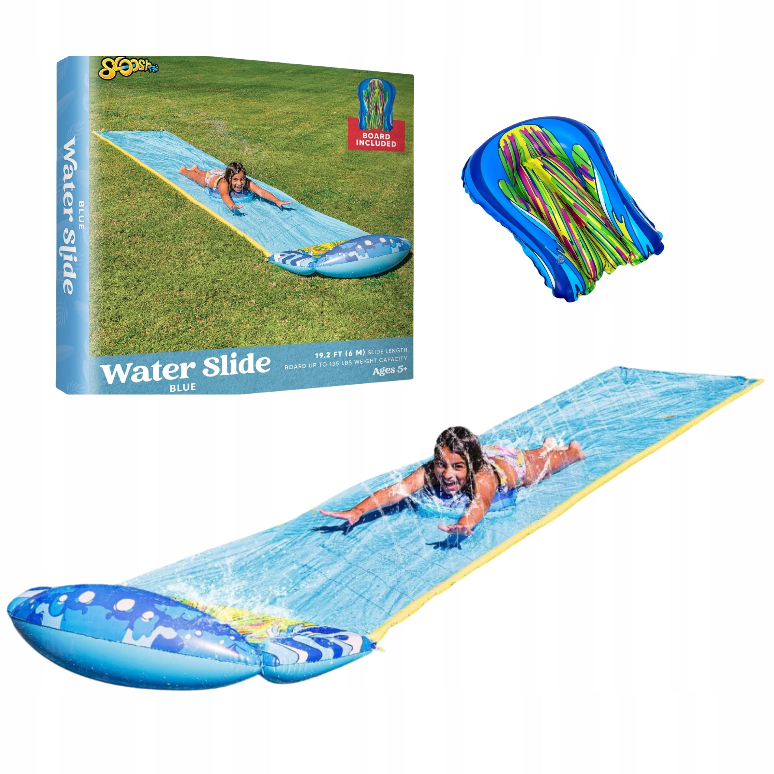 SLIDE WATER SLIDE + BOARD 6M