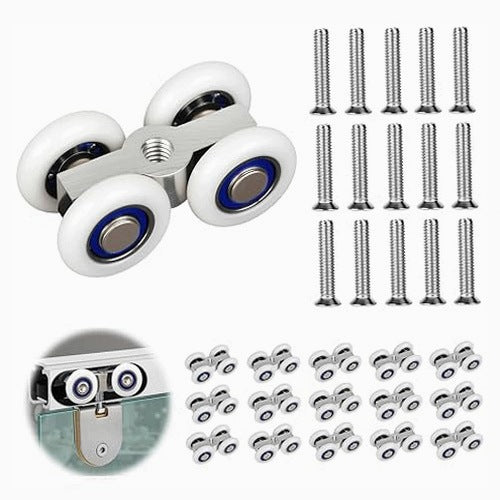 SLIDING DOOR ROLLERS SET OF 15 METAL ALUMINUM METAL