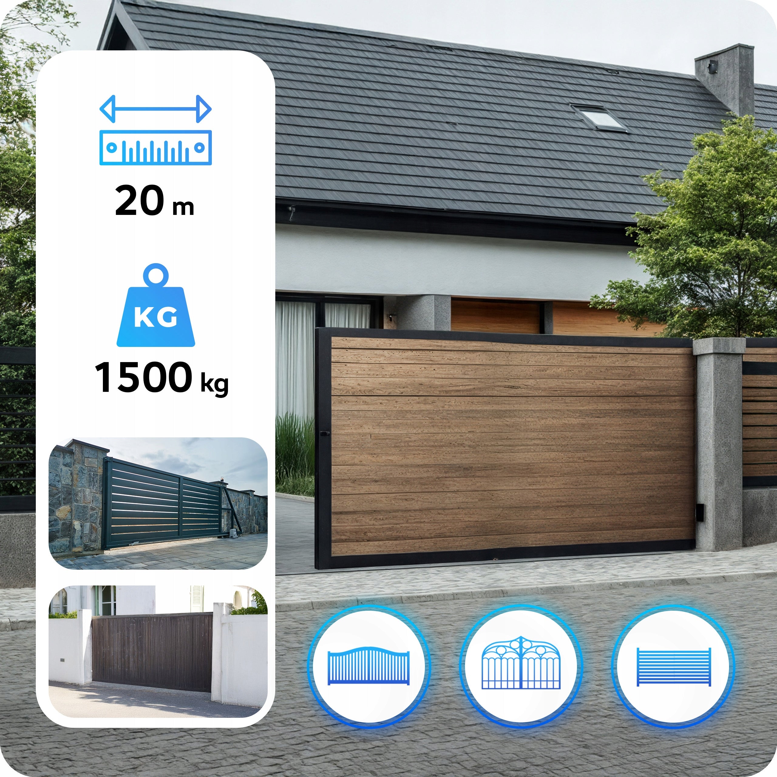 SLIDING gate drive SET 1500kg + 4 remote controls + LED lamp + WIFI Brand tech globe