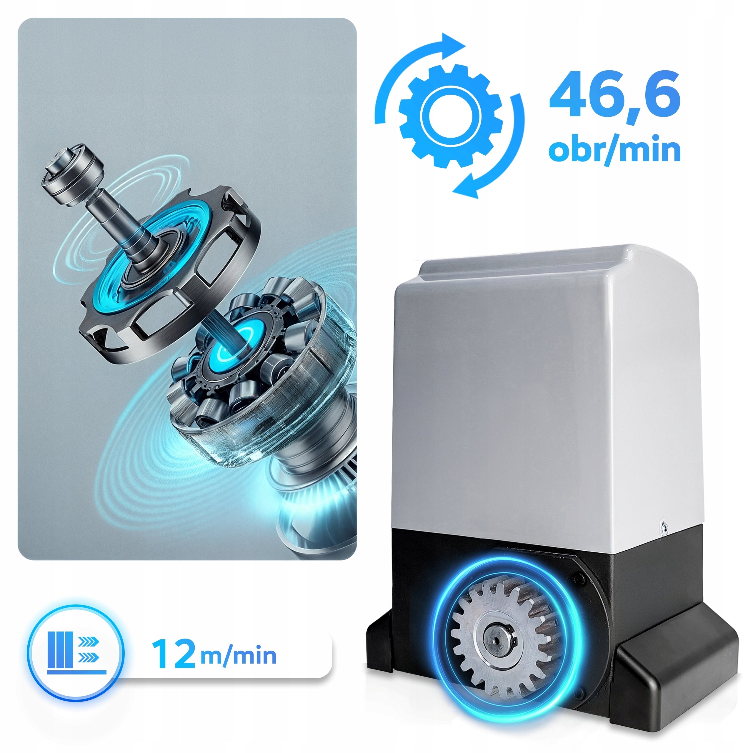 SLIDING gate drive SET 800kg + 4 remote controls + LED lamp + WIFI Product weight with unit packaging 15 kg