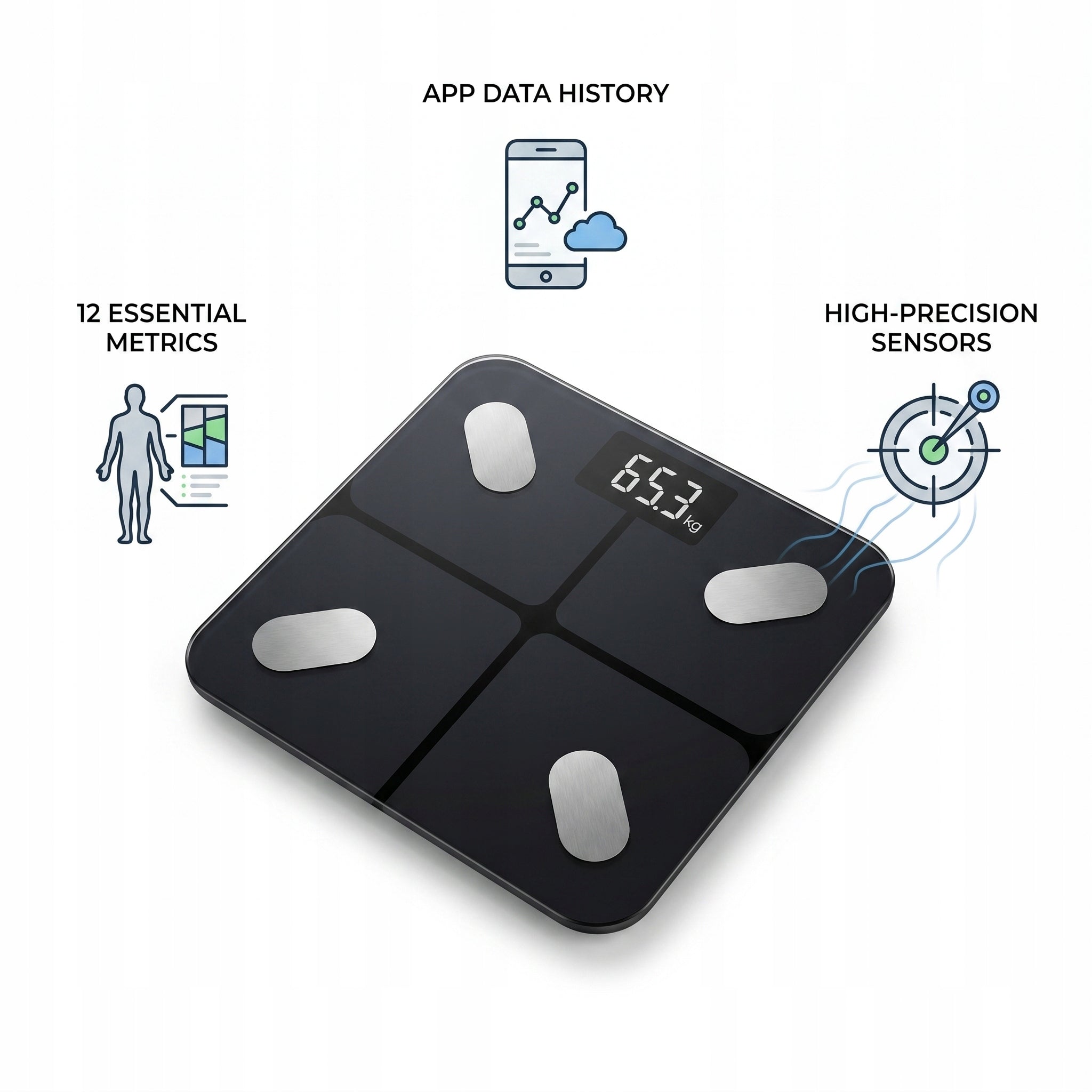 SLIM SMART+ 12in1 ANALYTICAL BATHROOM SCALE SHOWS WHAT YOU'RE AFRAID OF Packaging status original