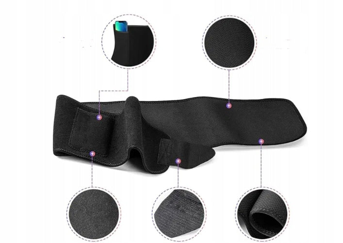 SLIMMING BELT FOR BELLY TRAINING LENGTH WITH PHONE POCKET Color black