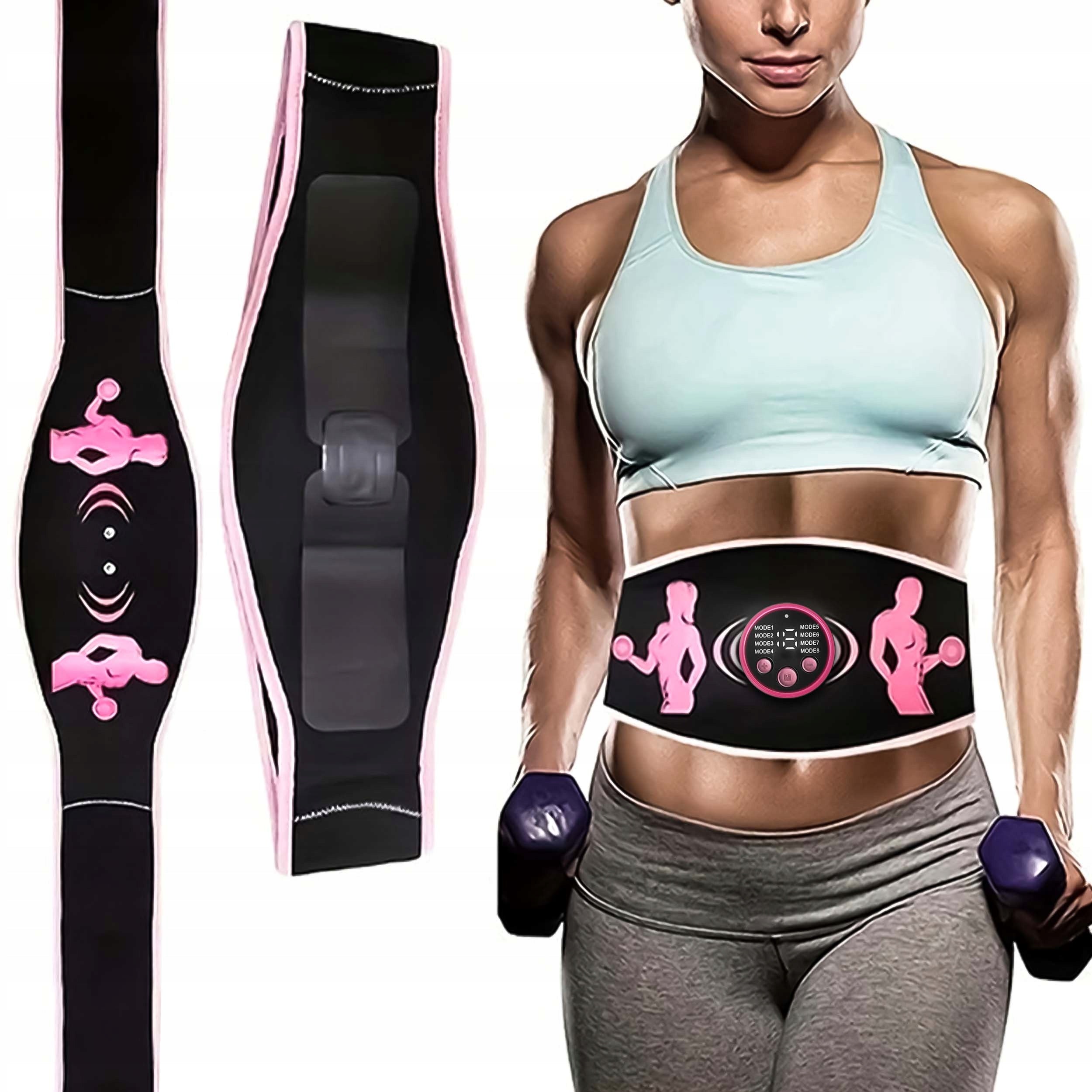 SLIMMING BELT MUSCLE ELECTROSTIMULATOR ABDOMINAL size universal Manufacturer code 19 POZIOMÓW MOCNY KOMPAKTOWY LED ŁADOWNIE USB