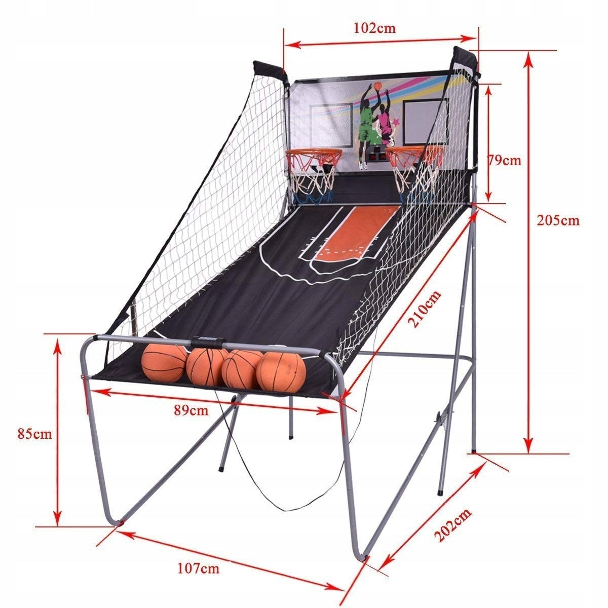 SLOT MACHINE BASKETBALL 107 x 202 x 205 cm Brand Costway