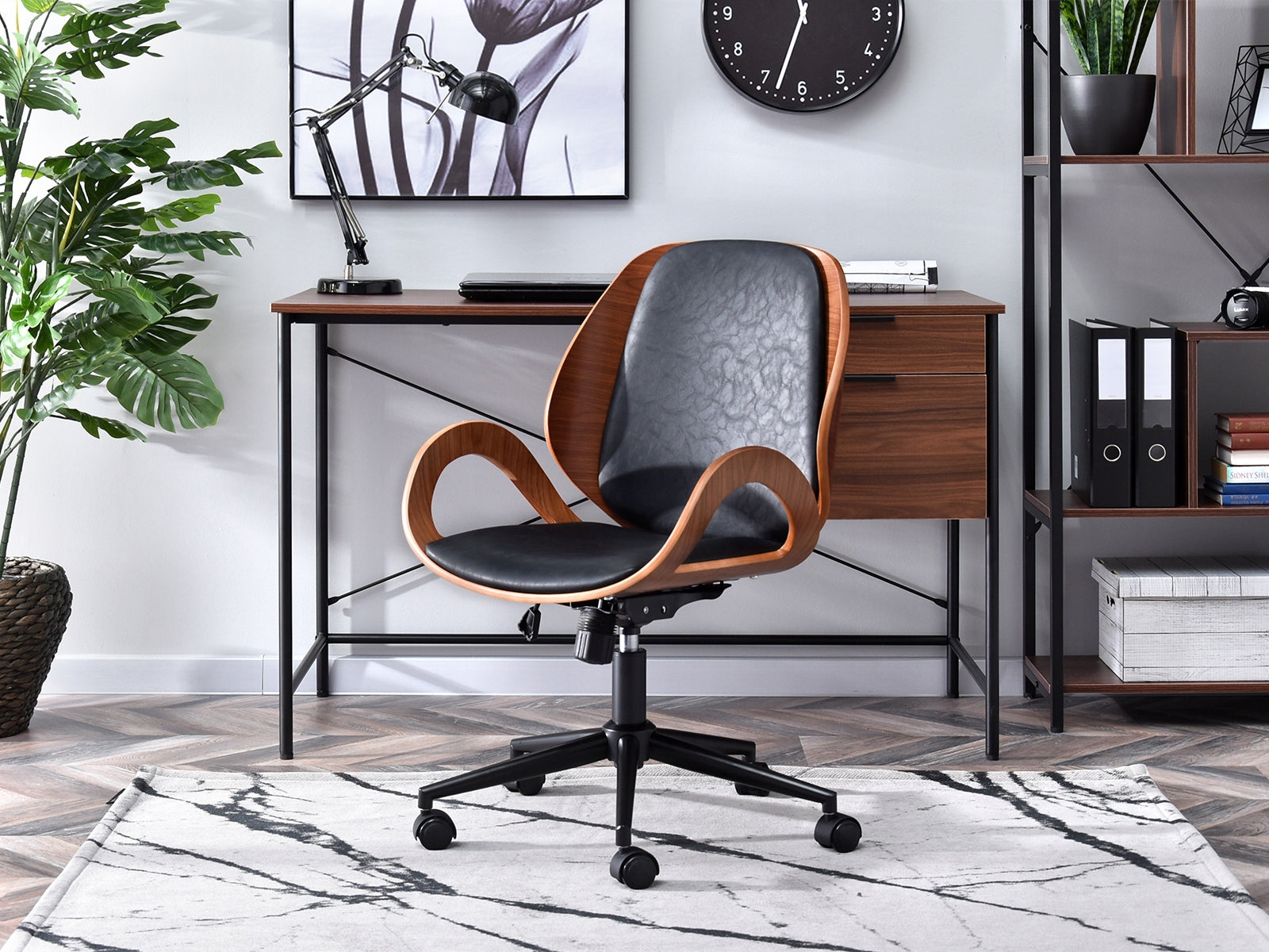 SMALL BENT WOOD ARMCHAIR GINA WALNUT BLACK ANTIC SOLID BASE Brand Mebel-Partner