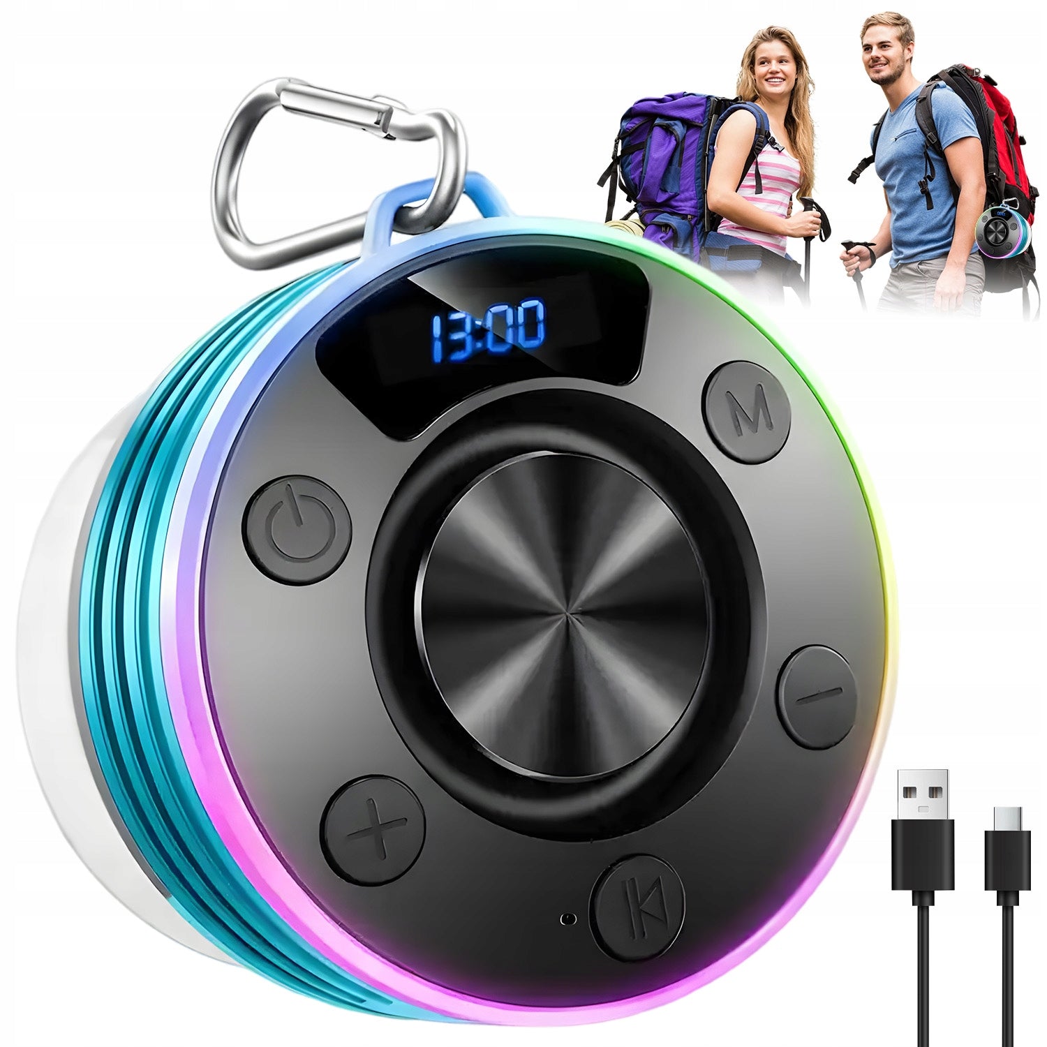 SMALL BLUETOOTH SPEAKER PORTABLE BACKLIGHT RGB IPX7 WITH SYMPHONY Packaging status original