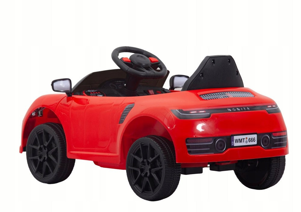 SMALL CAR BATTERY WMT-666 FOR CHILD 1-3 YEARS LIGHT REMOTE CONTROL MP3 USB Color red