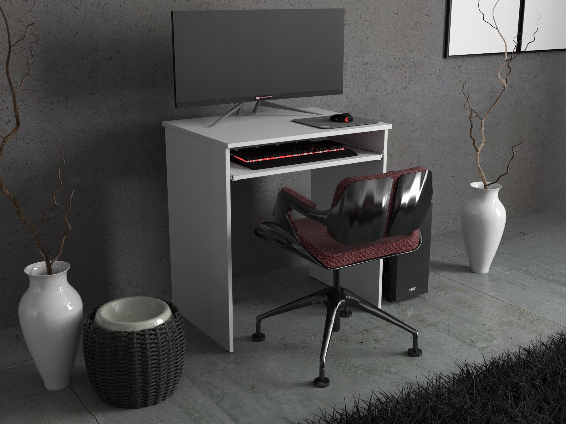 SMALL DESK WHITE SCHOOL 68 CM WITH SHELF FOR GAMING COMPUTER KEYBOARDS EAN (GTIN) 5905123200816