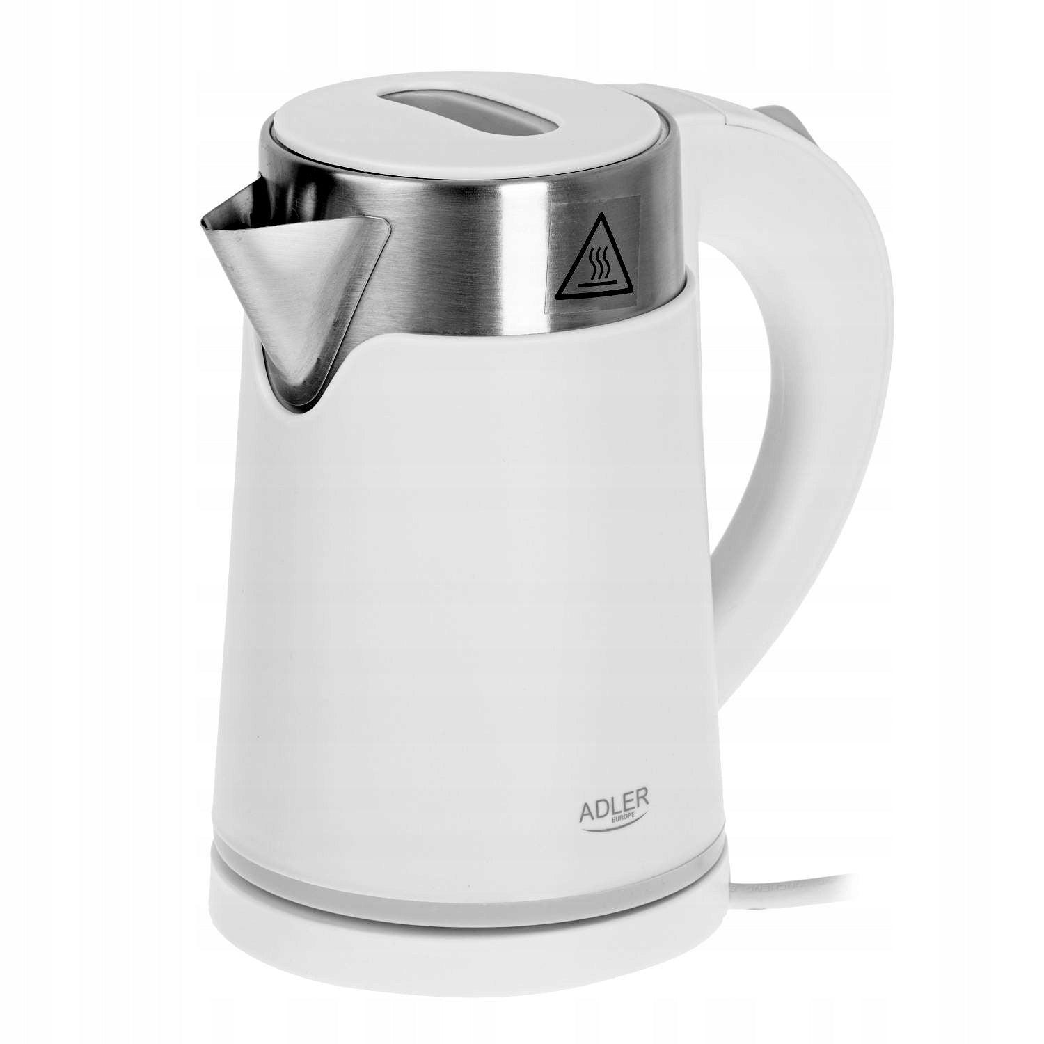 SMALL ELECTRIC TOURIST KETTLE 800W 0,6L METAL WHITE Dominant color white