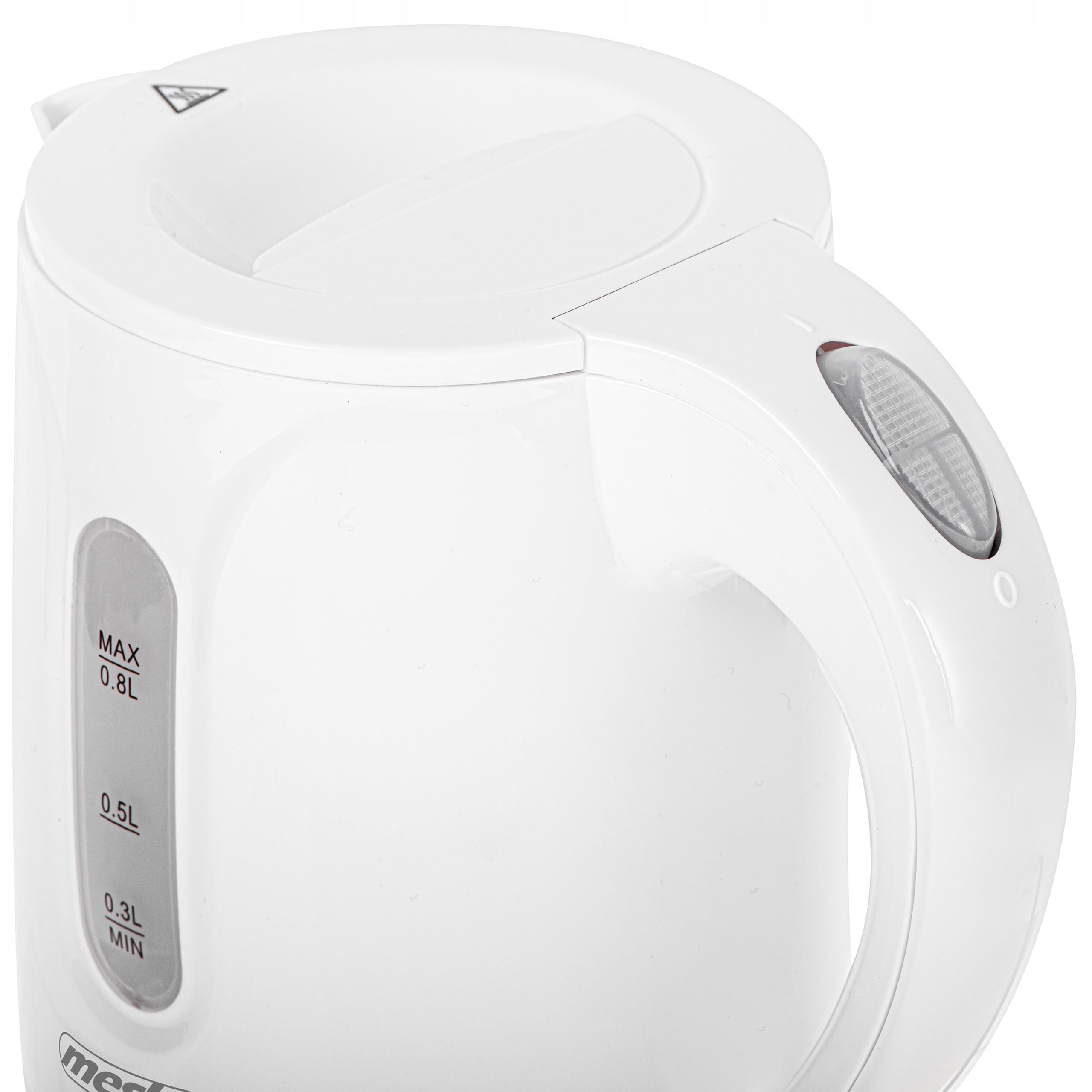SMALL Electric Kettle Wireless 0,8L Calcium Filter Flat Heater Dominant color white