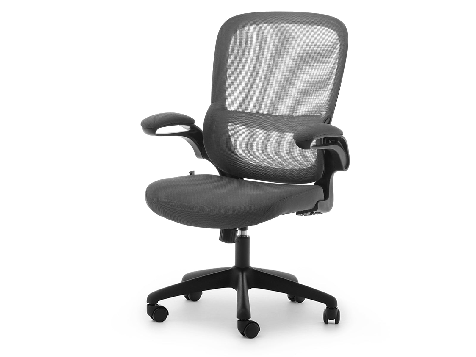 SMALL OFFICE CHAIR WITH CONTOURED BACKREST AND ARMRESTS BASTI GRAPHITE Brand Mebel-Partner