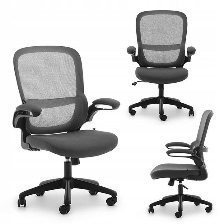 SMALL OFFICE CHAIR WITH CONTOURED BACKREST AND ARMRESTS BASTI GRAPHITE