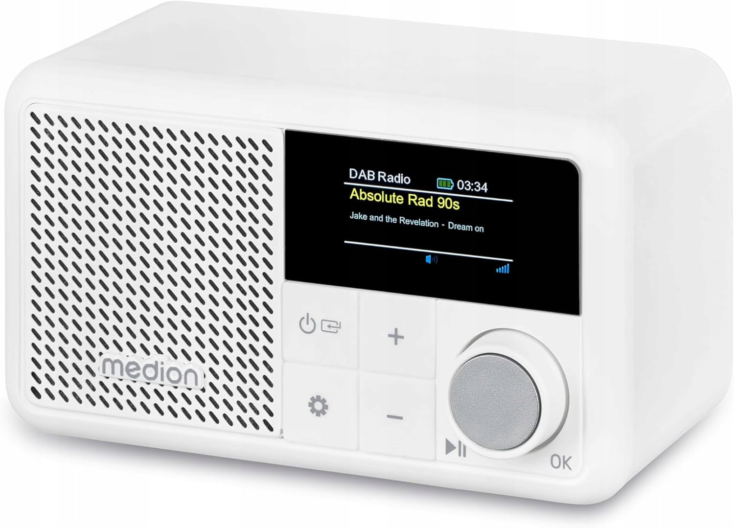SMALL RADIO PORTABLE DIGITAL LED DAB+ Bluetooth RECHARGEABLE WHITE