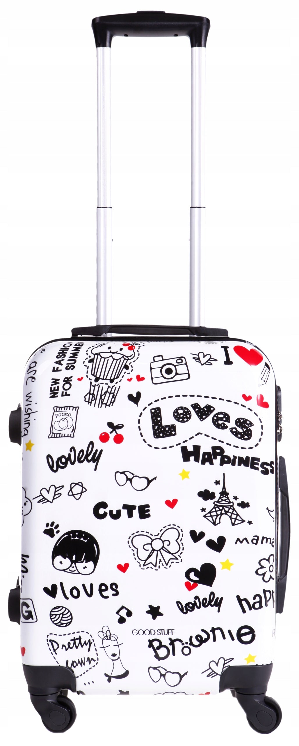 SMALL TRAVEL CABIN SUITCASE 30L 4 WHEELS POLYCARBON BAGIA SUITCASES COLORS Depth (shorter edge) 20 cm