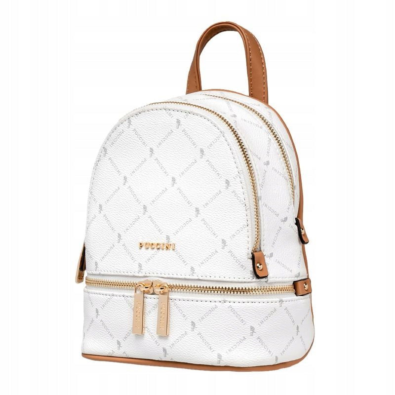 SMALL WOMEN'S BACKPACK PUCCINI WITH MONOGRAM BLXP0043P-0 WHITE Brand PUCCINI