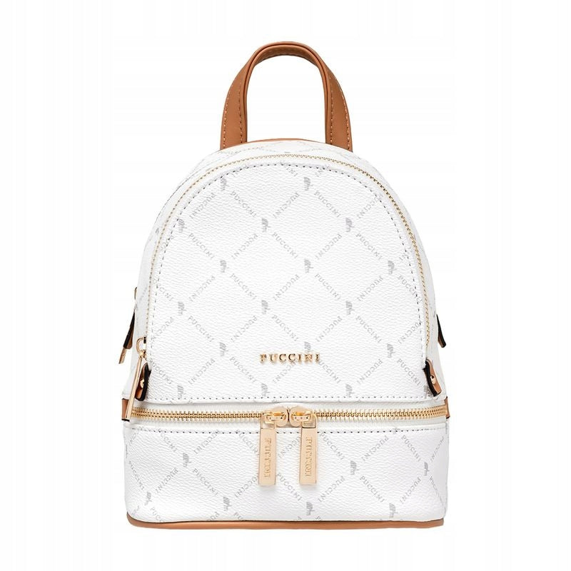 SMALL WOMEN'S BACKPACK PUCCINI WITH MONOGRAM BLXP0043P-0 WHITE
