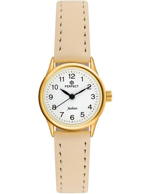 SMALL WOMEN'S WATCH PERFECT LXC015 BEIGE LEATHER STRAP 3 ATM Brand Perfect