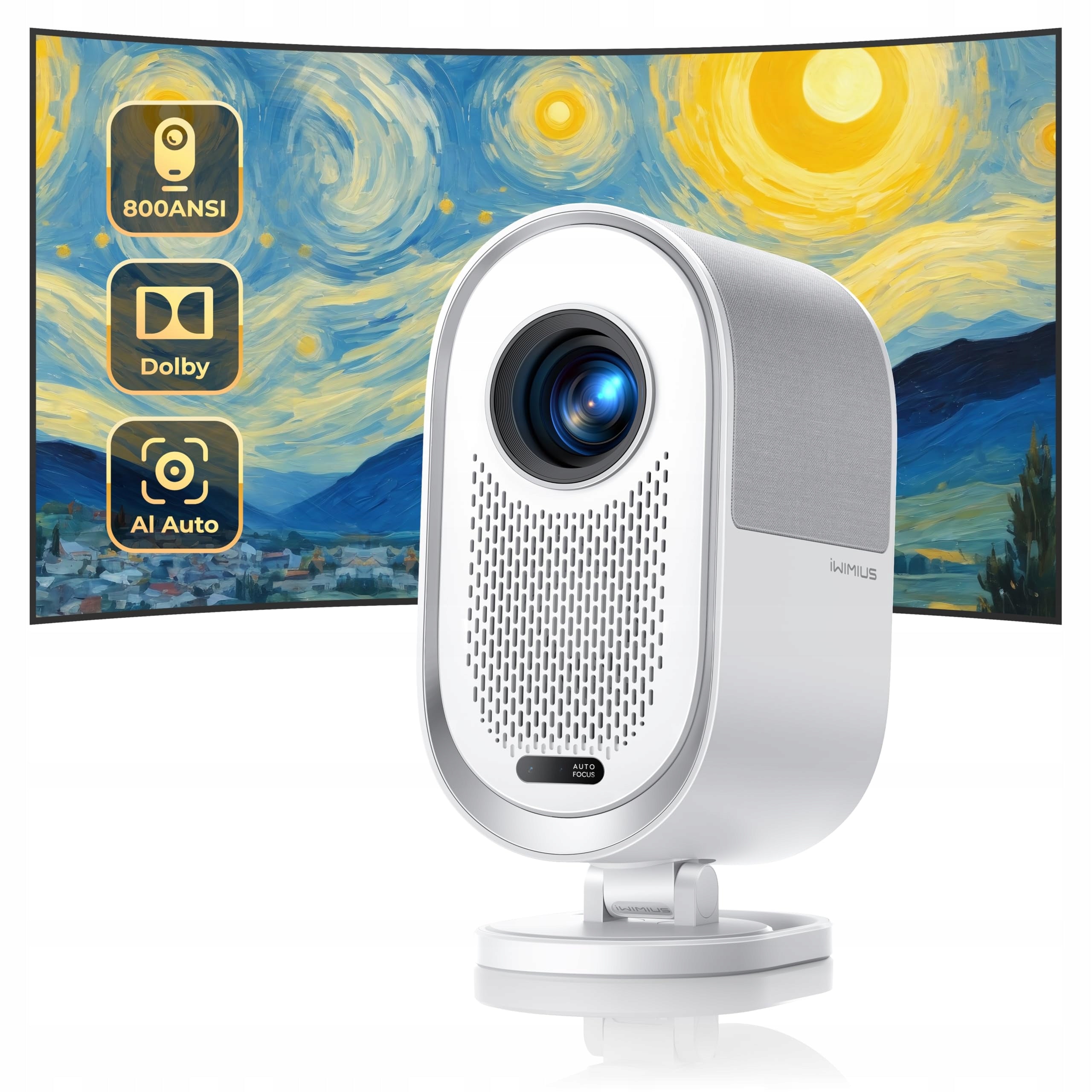 SMART BEAMER Projector Full HD 1080P WiFi6 Bluetooth Home Theater