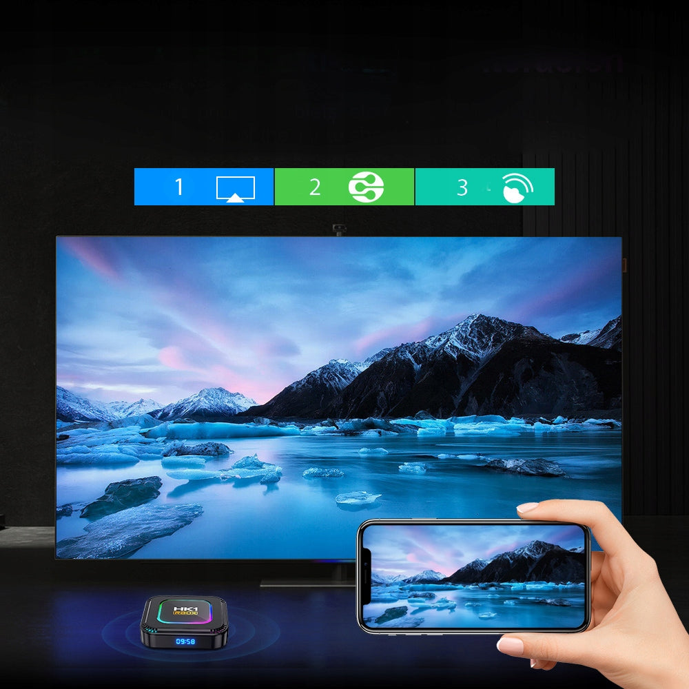 SMART BOX TV 8K 4K ANDROID 13 WIFI 6 BLUETOOTH 5.0 ADAPTER Model RBOX HK1