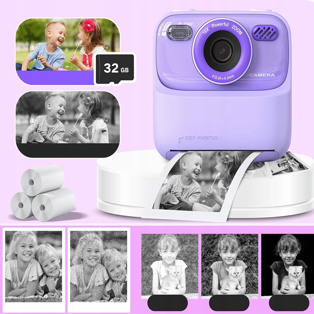 SMART CAMERA FOR KIDS INSTANT PRINTER 32GB Model Natychmiastowy aparat dla dzieci