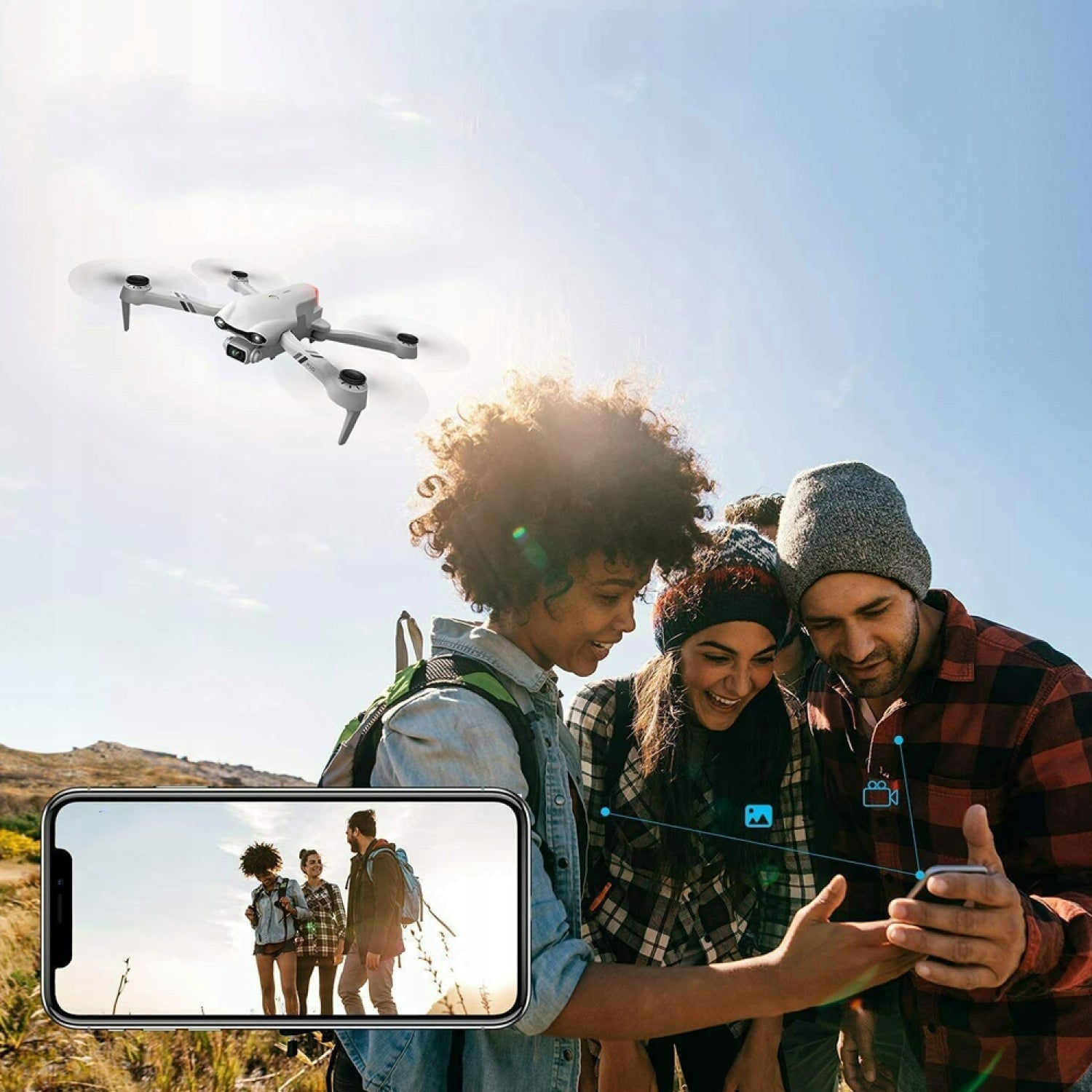 SMART DRONE REMOTELY 2 CAMERAS WIFI TOY HOVER 8K +3×1600MAH AKU Packaging status original