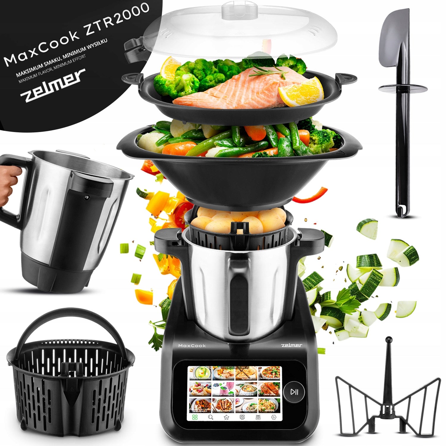 SMART FOOD PROCESSOR ZELMER MULTIFUNCTIONAL MIX WiFi SET 7 INCHES 1200W