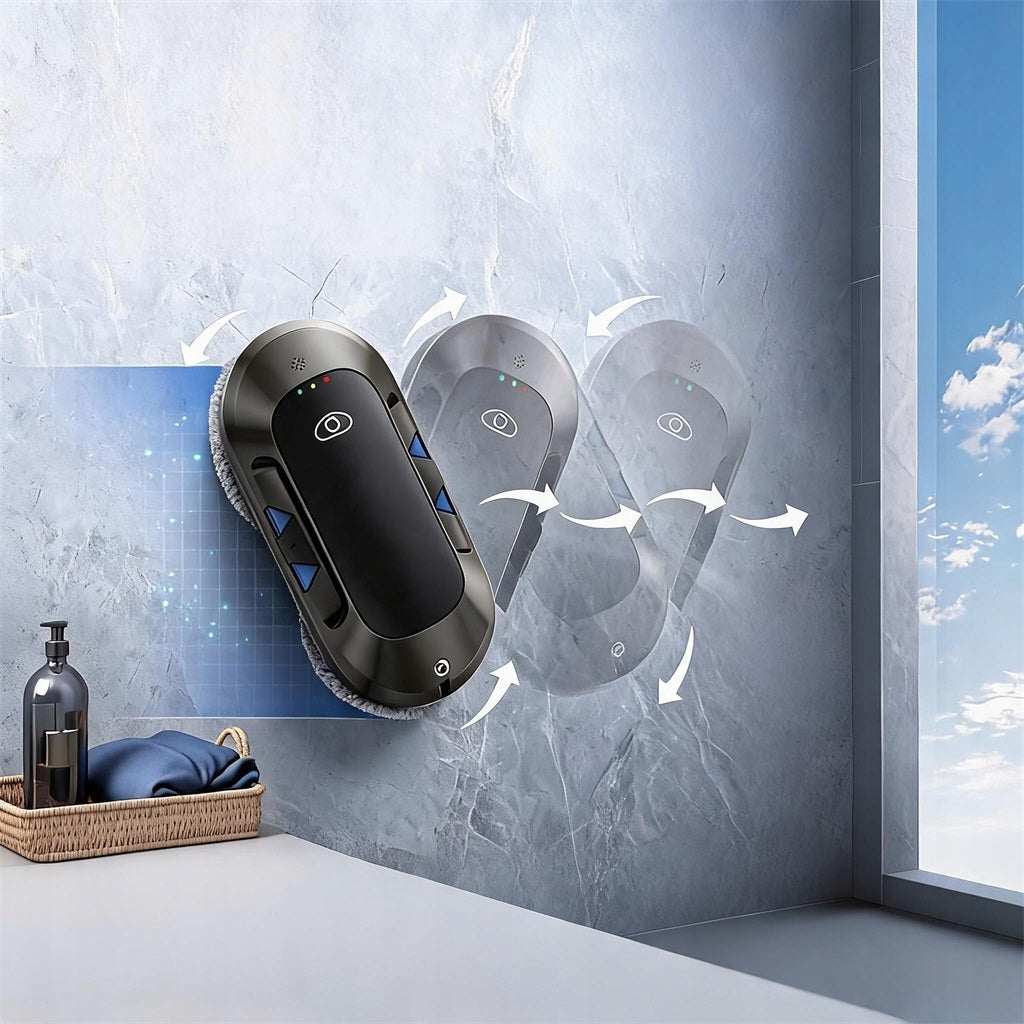SMART ROBOT FOR WASHING WINDOWS MIRRORS AUTOMATIC WASHER EDGE DETECTION Dominant color black