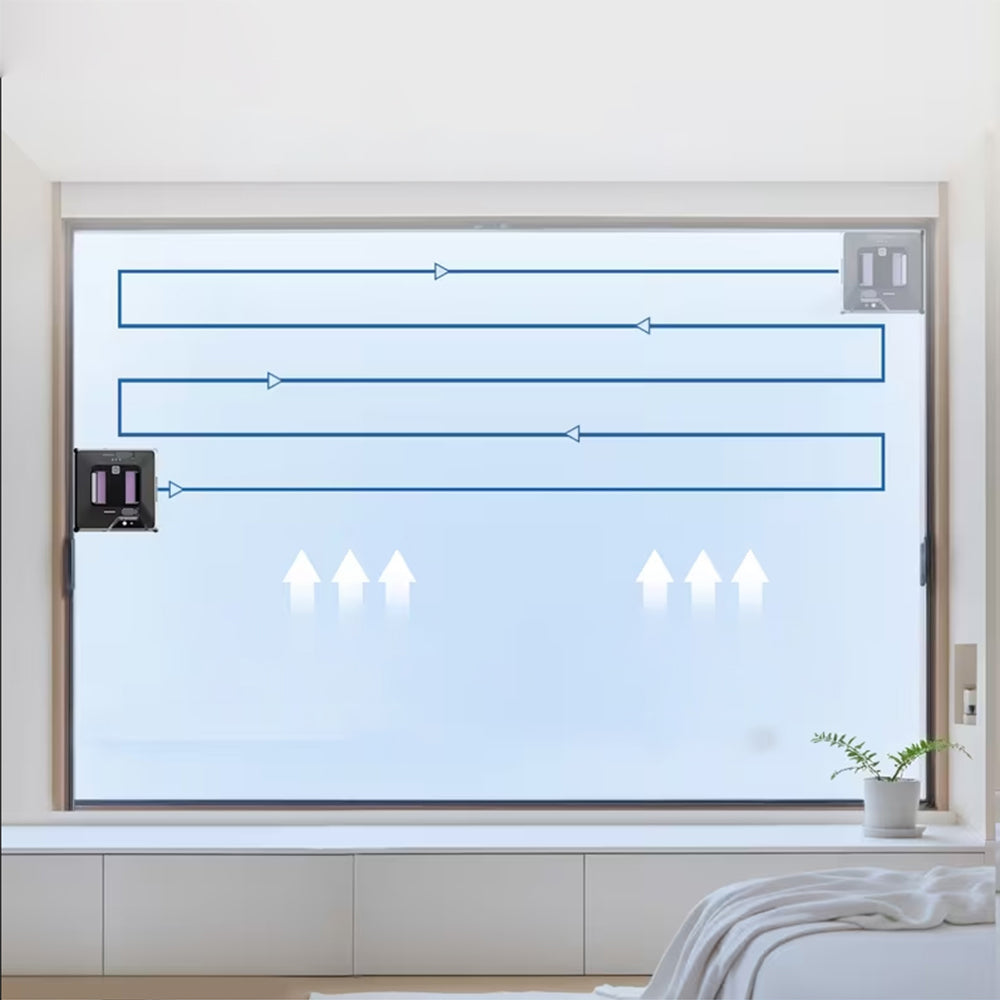 SMART ROBOT WINDOW CLEANER DOUBLE WATER TANK 72W 3000PA Wireless operating time 20 min
