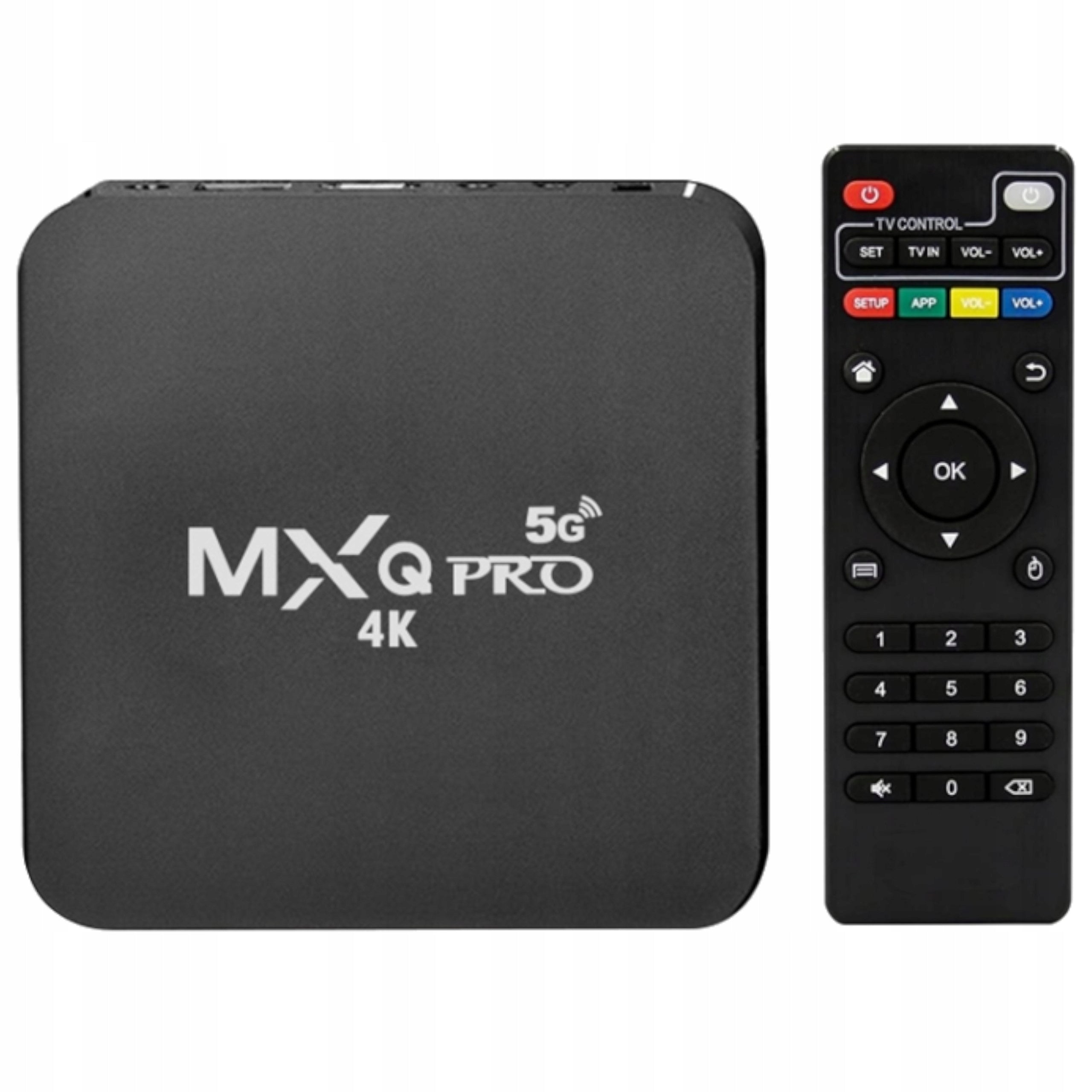SMART TV BOX MXQ PRO 4K 1+8GB ANDROID 7.1 WIFI SD 5G DECODER Polish