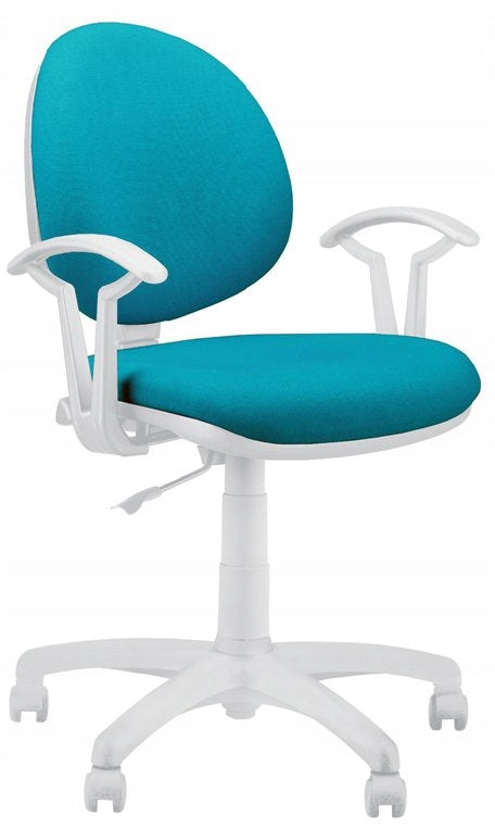 SMART white M31 youth swivel armchair, turquoise blue Nowy Styl