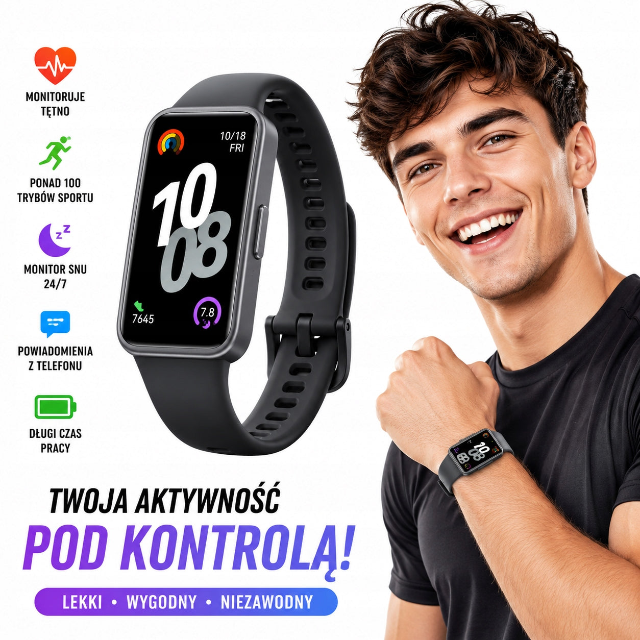 SMARTBAND HUAWEI BAND 10 BLACK BLUETOOTH SPORTS BAND Packaging status original