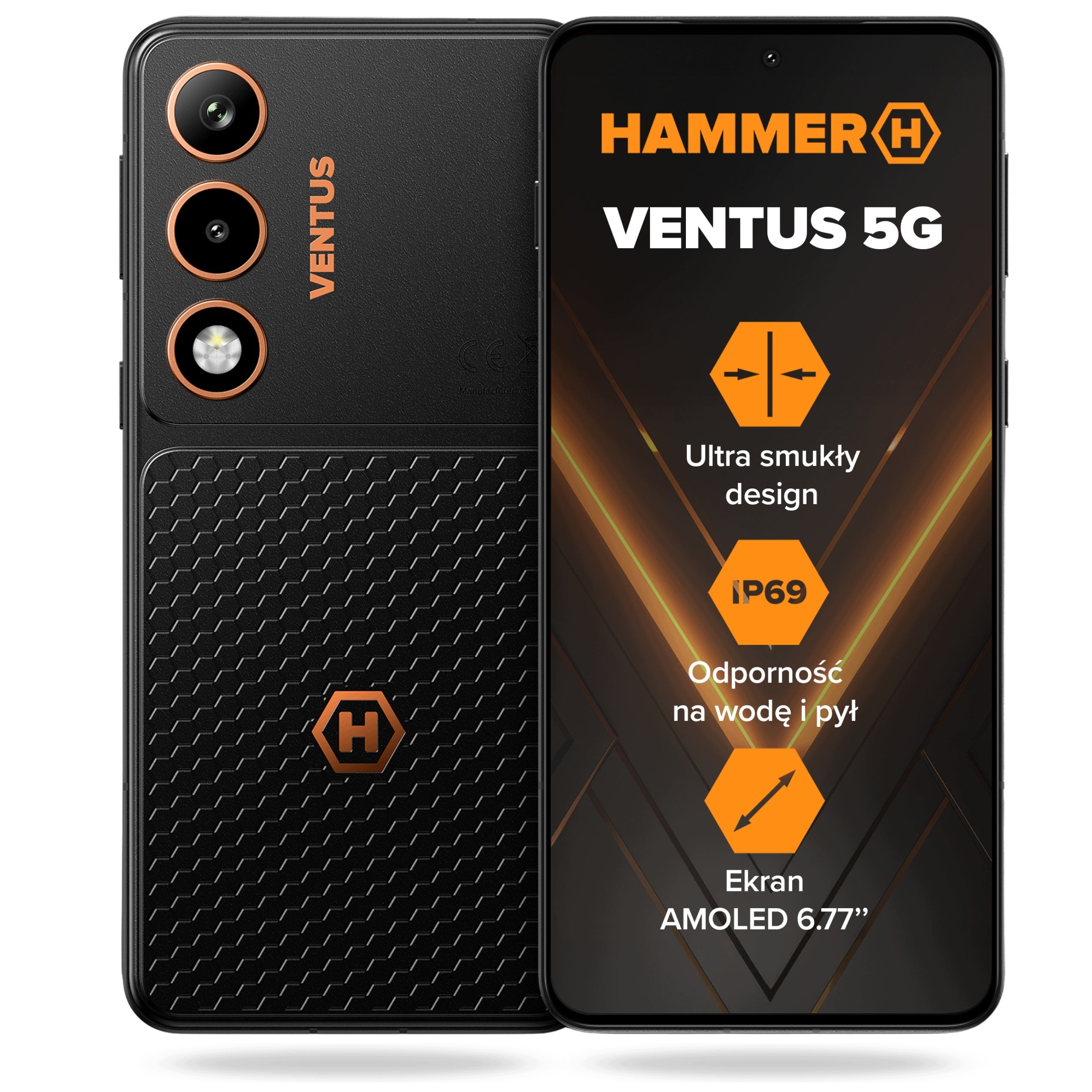 SMARTPHONE HAMMER VENTUS 5G 8/256GB ARMORED PHONE WATERPROOF ANDROID NFC Charger included no