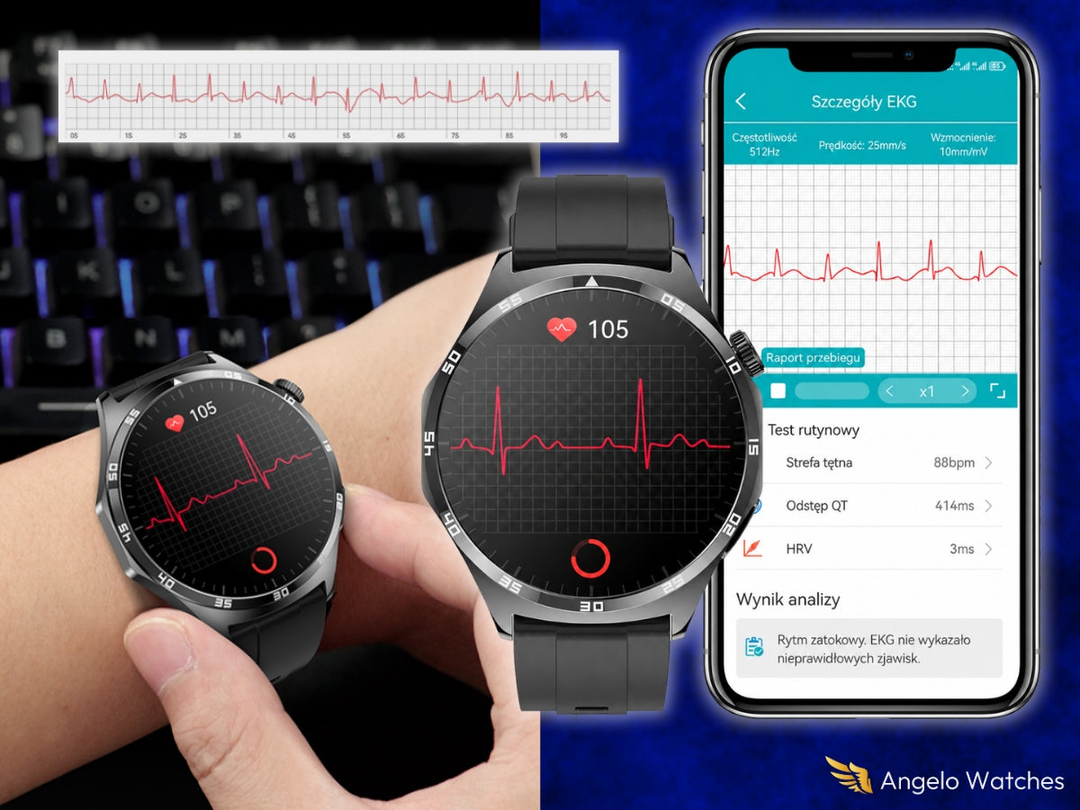 SMARTWATCH CARDIOWATCH FOR SENIOR ECG CONVERSATION HRV PPG CONVERSATION MENU POLISH Packaging status original