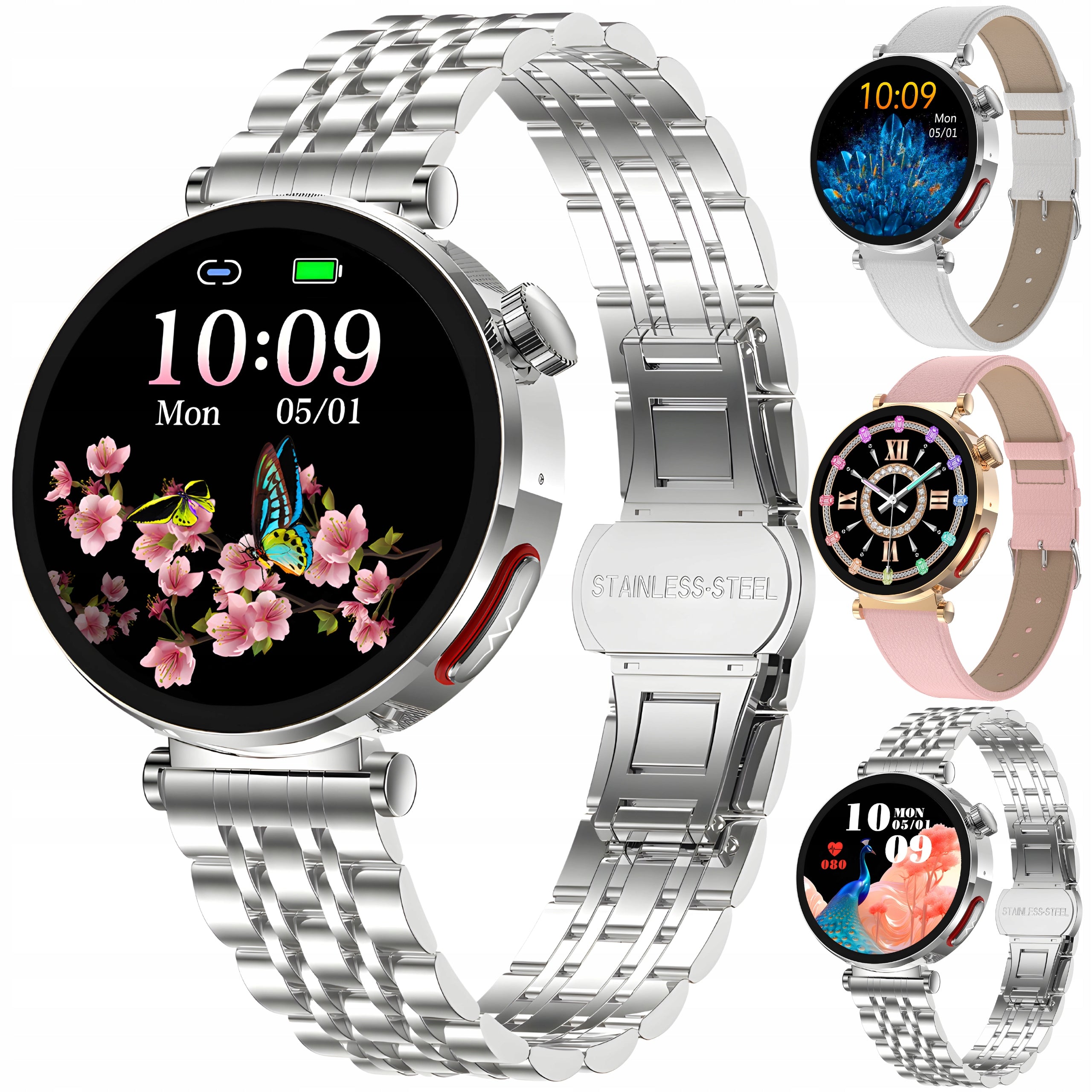 SMARTWATCH CARDIOWATCH WOMEN'S SUGAR MEASUREMENT PRESSURE PPG EKG HRV MENU PL Packaging status original