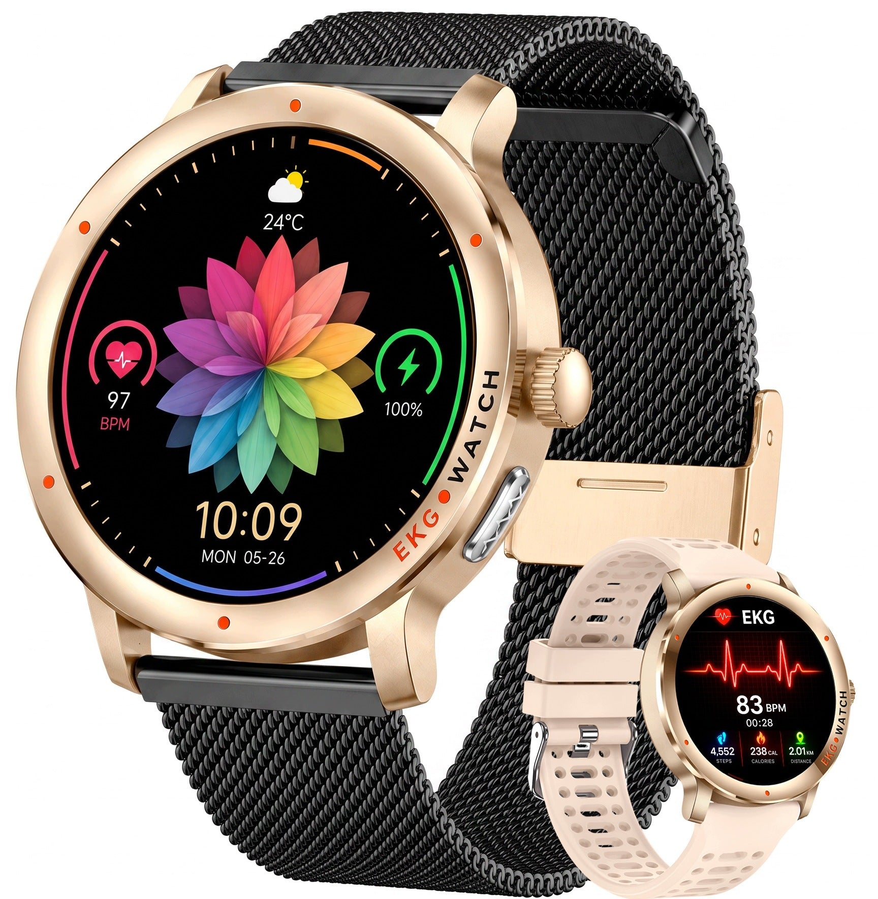 SMARTWATCH EKG HRV WATCH FOR WOMAN TALK BLOOD PRESSURE MONITOR AMOLED PL Packaging status original
