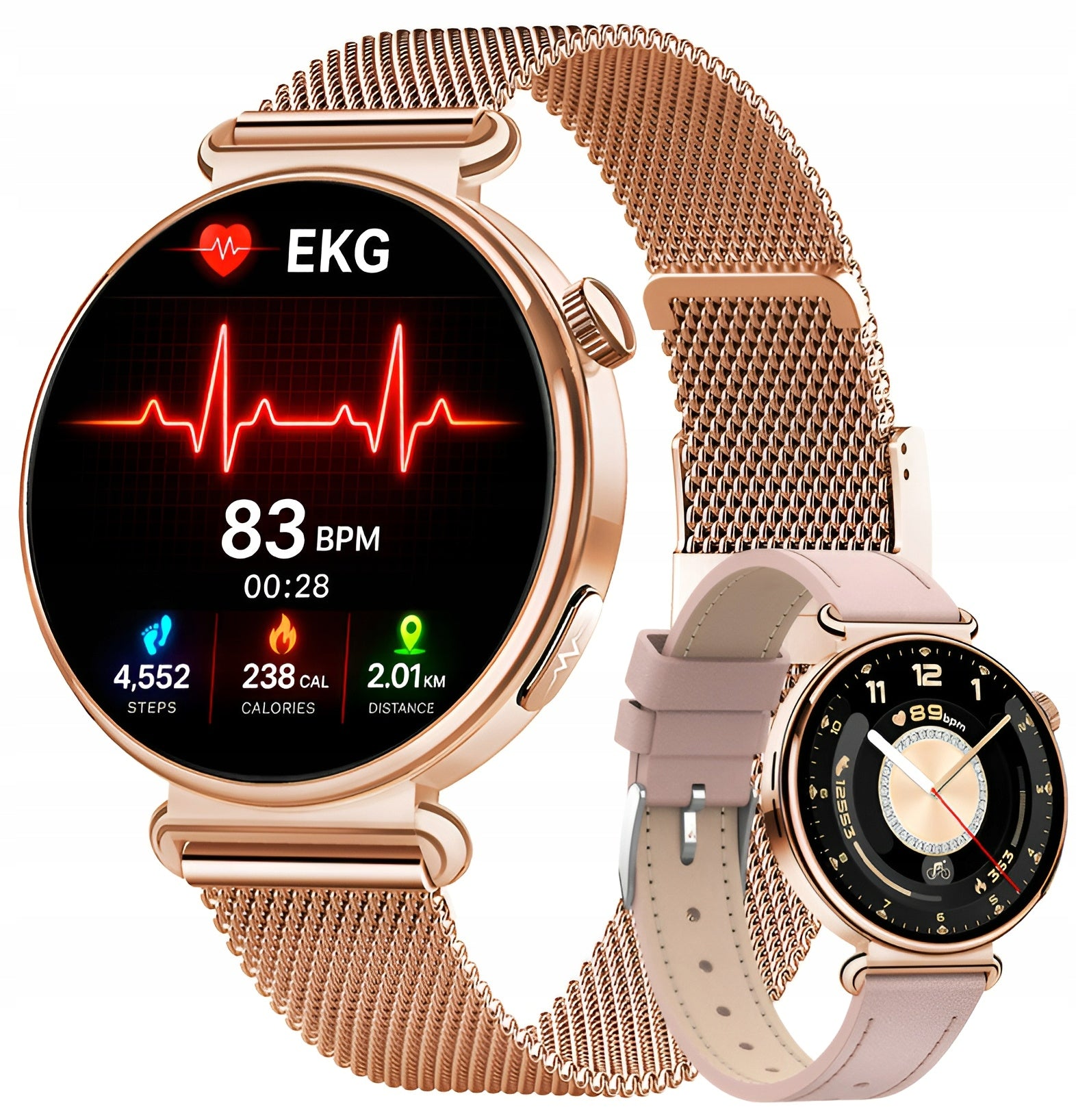 SMARTWATCH EKG WOMEN'S WATCH GLUCOSE MEASUREMENT AMOLED BLOOD PRESSURE MONITOR TALK