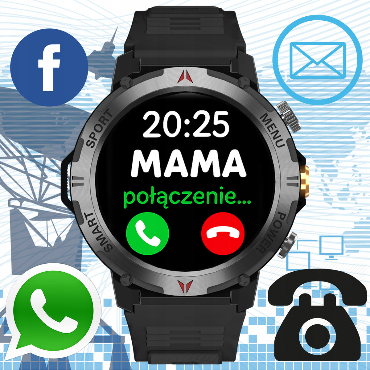 SMARTWATCH FOR CHILDREN CHILD WATCH PHONE SMS BLUETOOTH IP68 BLACK Packaging status original
