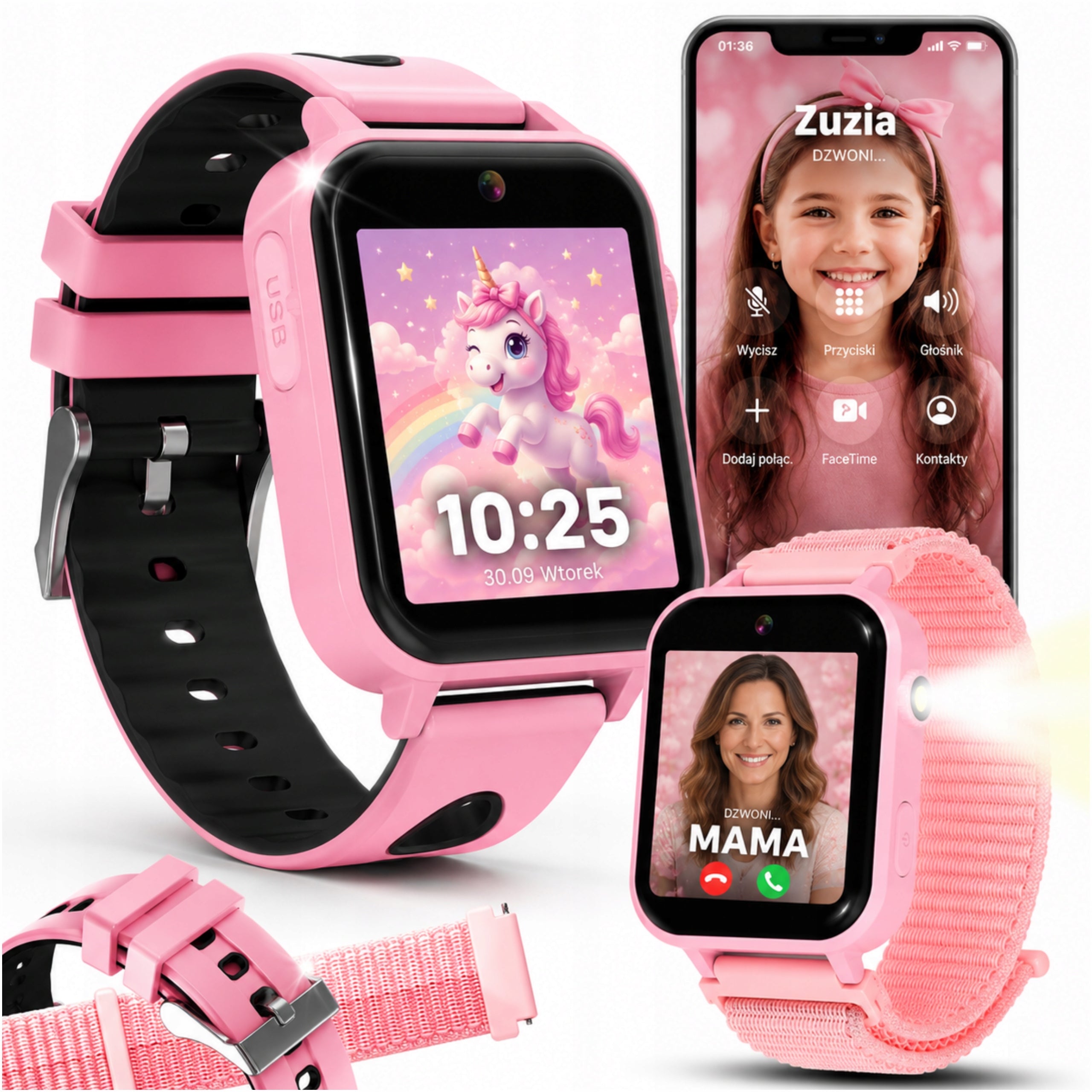 SMARTWATCH FOR CHILDREN SIM CARD CONVERSATION CAMERA GAMES VIDEO FLASHLIGHT CHILDREN