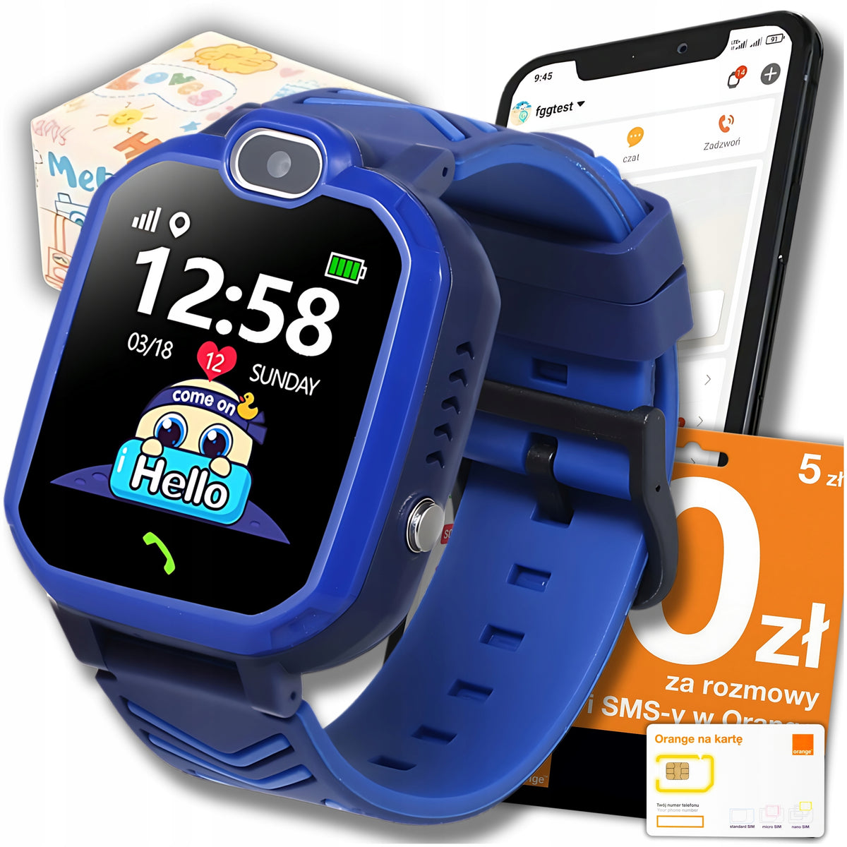 SMARTWATCH FOR CHILDREN WATCH LOCATOR LBS +SIM