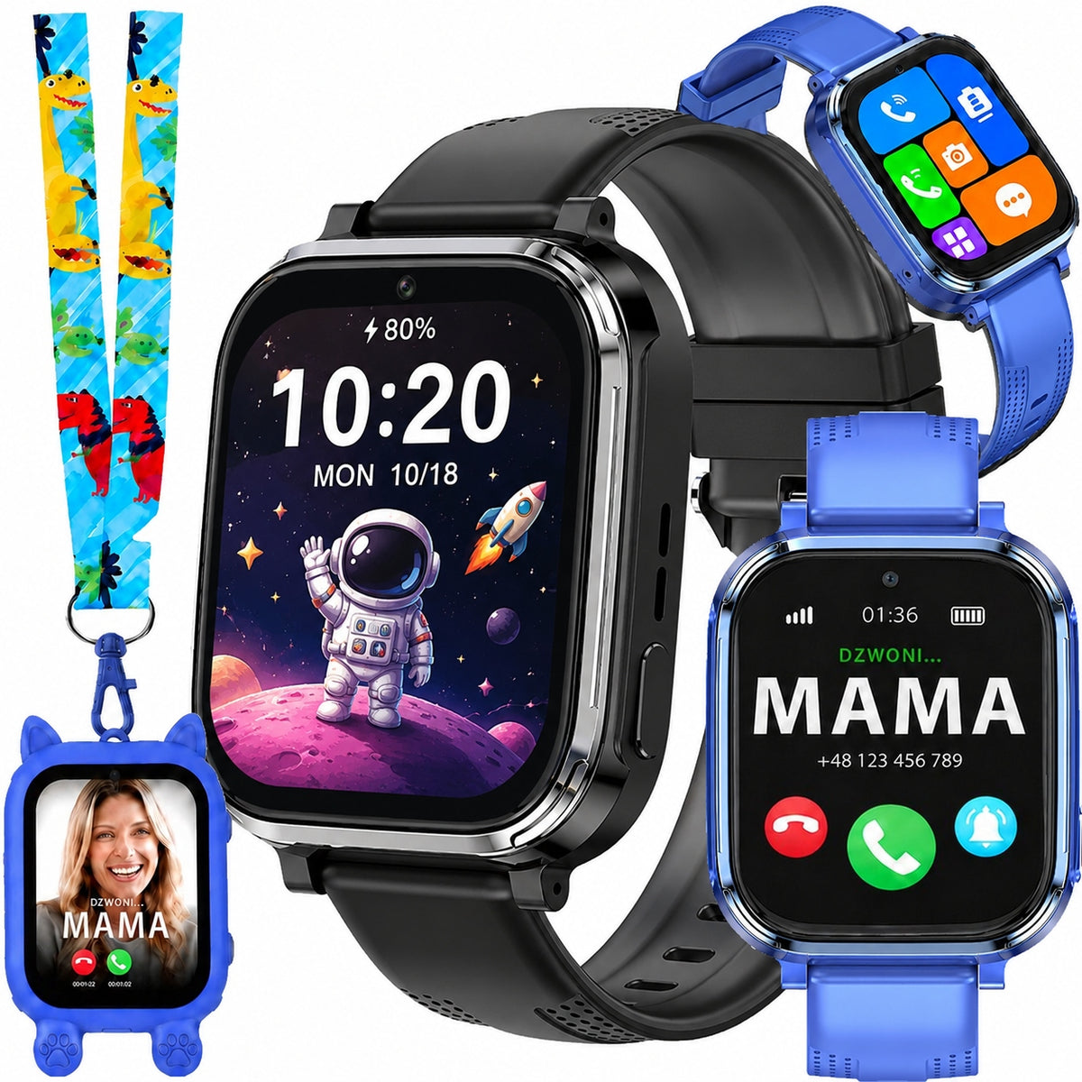 SMARTWATCH FOR KIDS SIM LTE 4G GPS CHILDREN'S WATCH CAMERA STEPS TALK