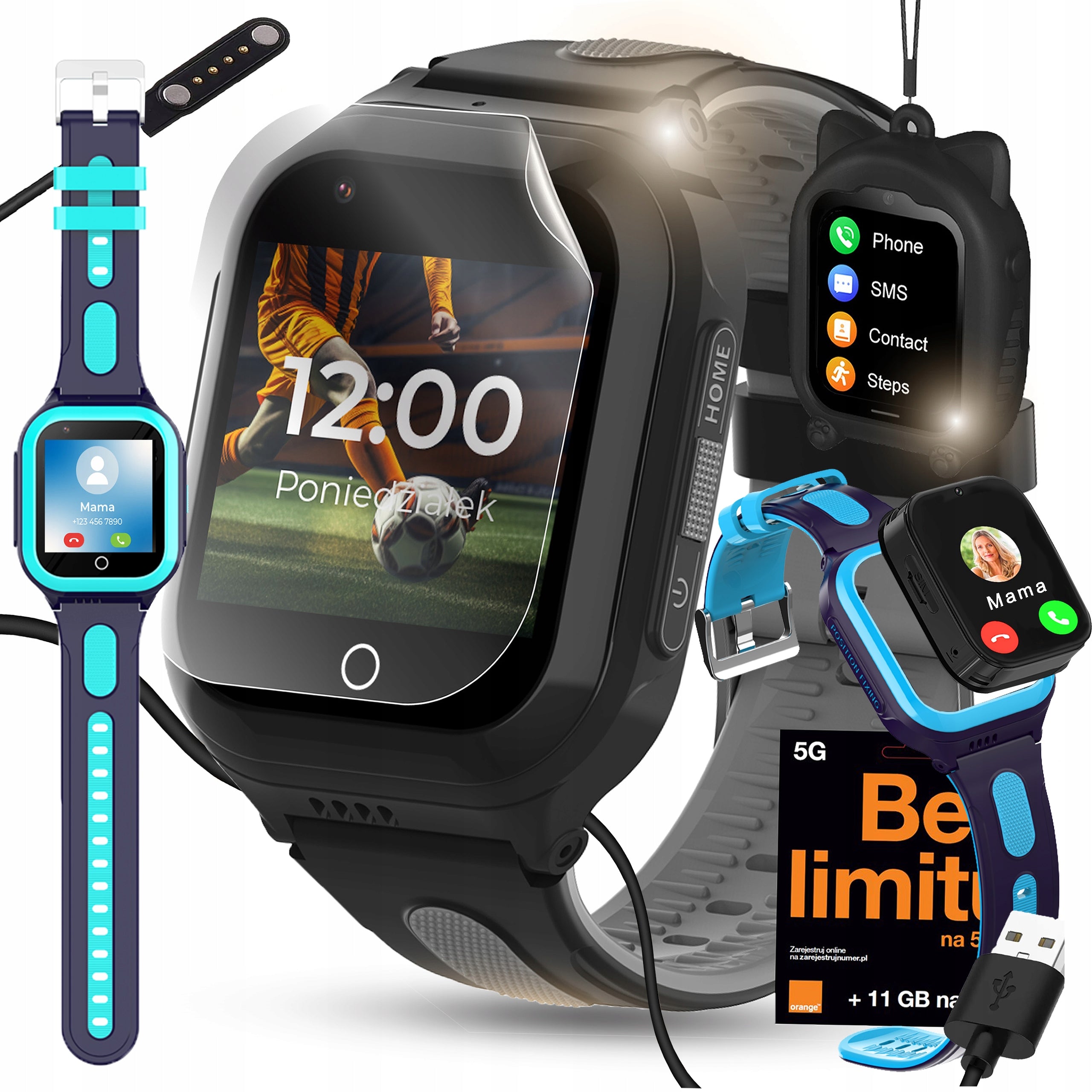 SMARTWATCH FOR KIDS WATCH PHONE GPS SMS CONVERSATION MP3 VIBRATION WITH GAMES