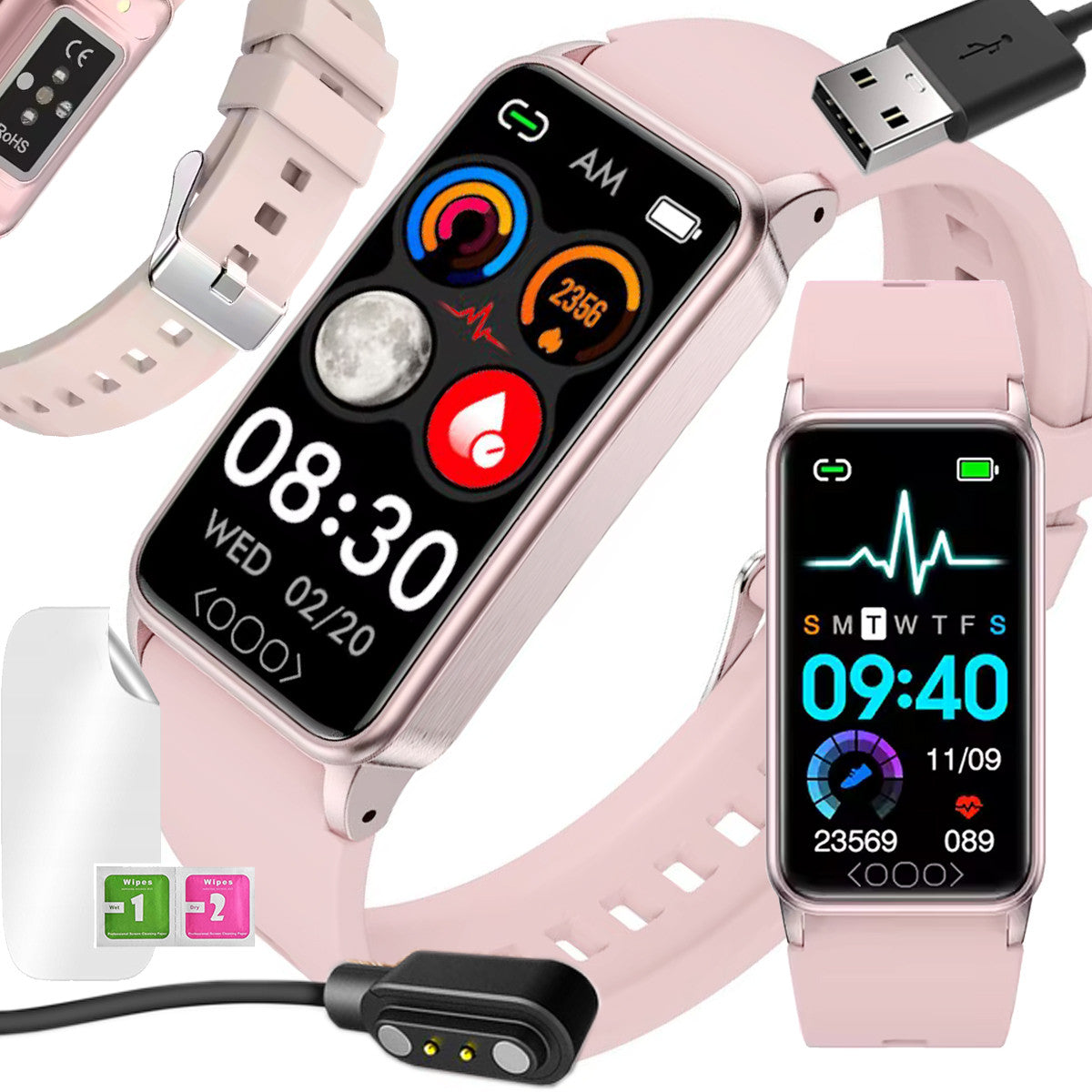 SMARTWATCH FOR MEASURING SUGAR MEDICAL GLUCOSE METER TEMPERATURE PL TALK MENU