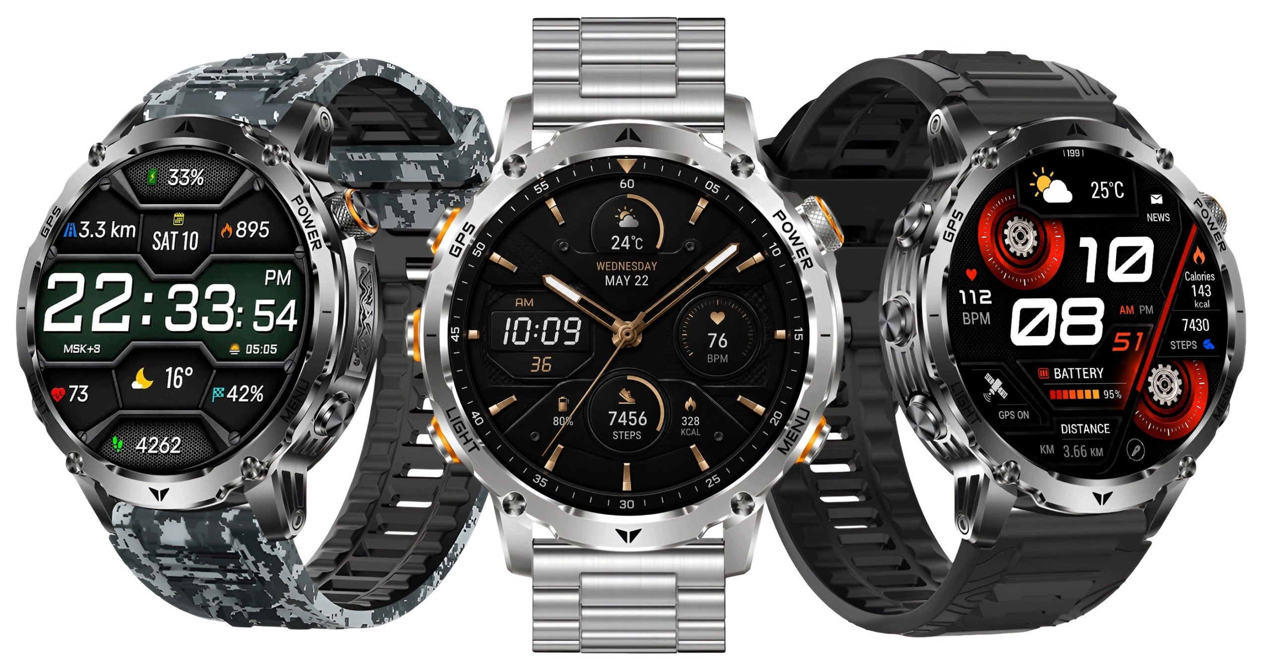 SMARTWATCH GPS 1100MAH WATCH BAROMETER COMPASS FLASHLIGHT TALK PULSE SPORT Brand Lazird