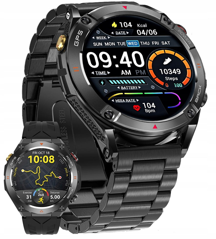 SMARTWATCH GPS watch BAROMETER COMPASS BLOOD PRESSURE MONITOR CONVERSATION Packaging status original