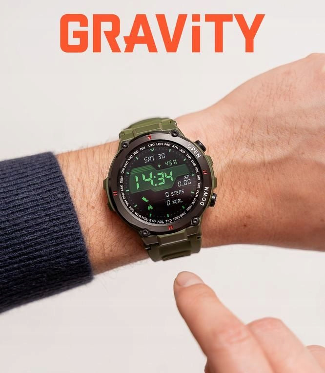 SMARTWATCH GRAVITY GT7-3 GREEN MULTIFUNCTIONAL WITH CONVERSATIONS MENU PL PULSE Brand Gravity