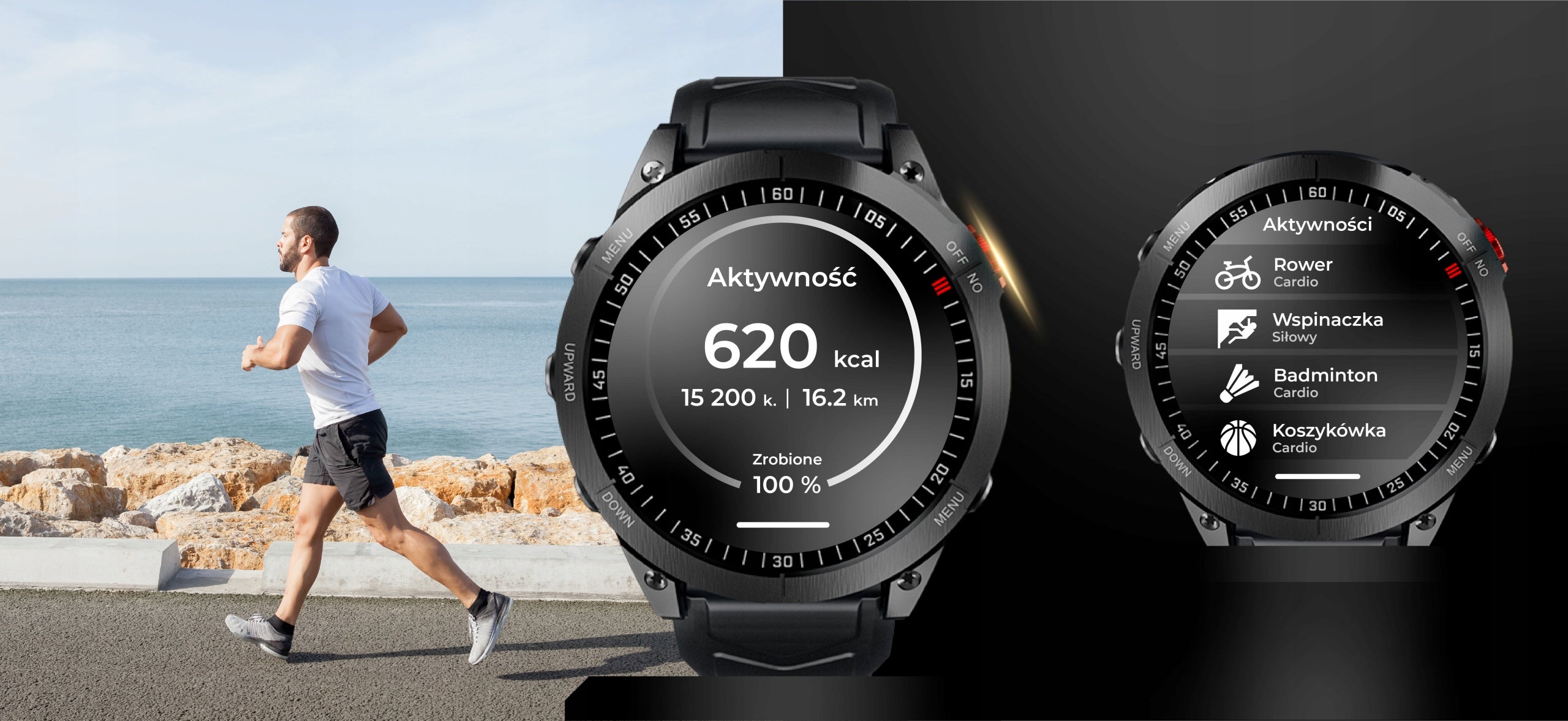 SMARTWATCH MEN'S CONVERSATIONS NOTIFICATIONS SPORT SUGAR POLISH MENU Brand WonderWatch