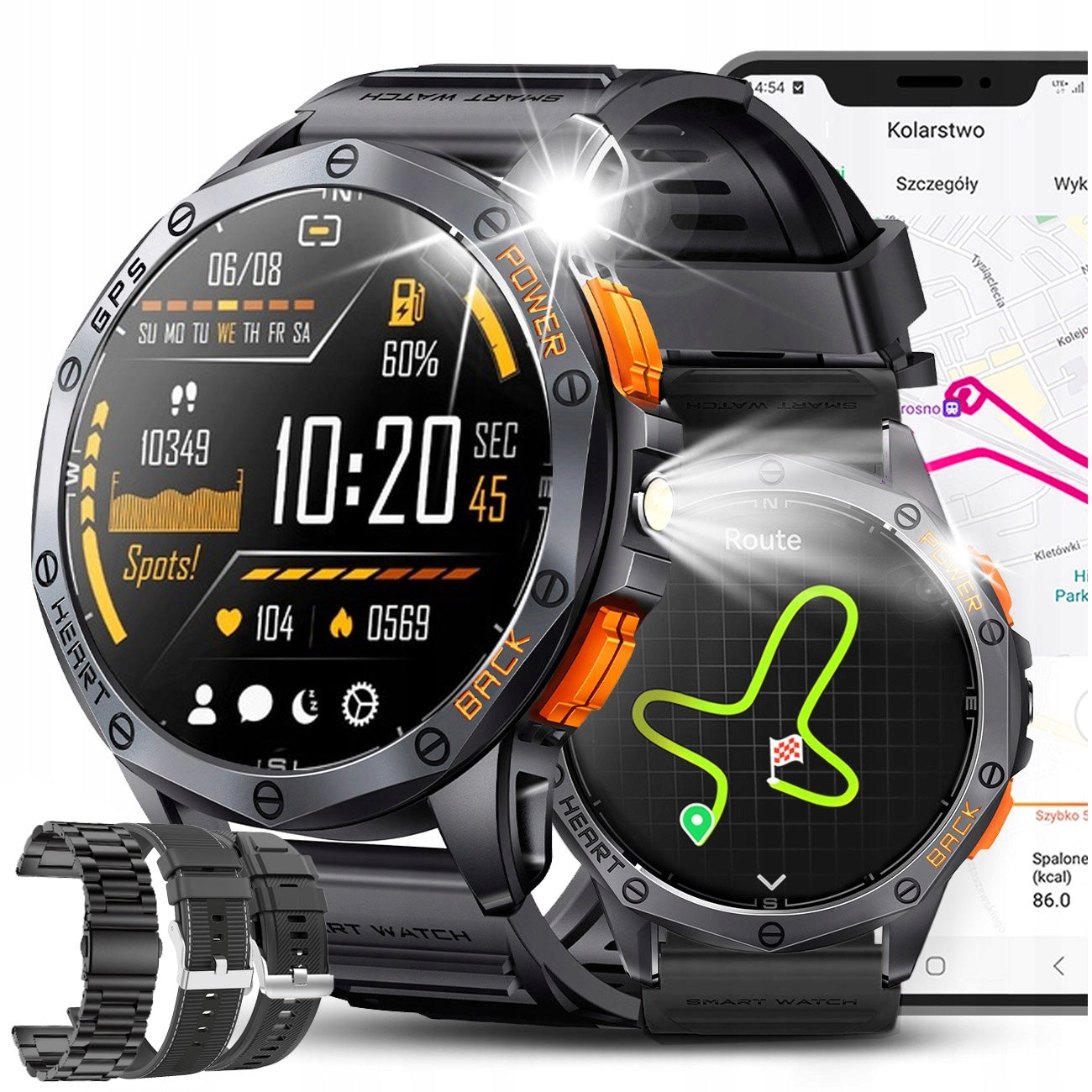SMARTWATCH MEN'S GPS MENU POLISH WATERPROOF SPORTS TALK SMART WATCH PL Packaging status original