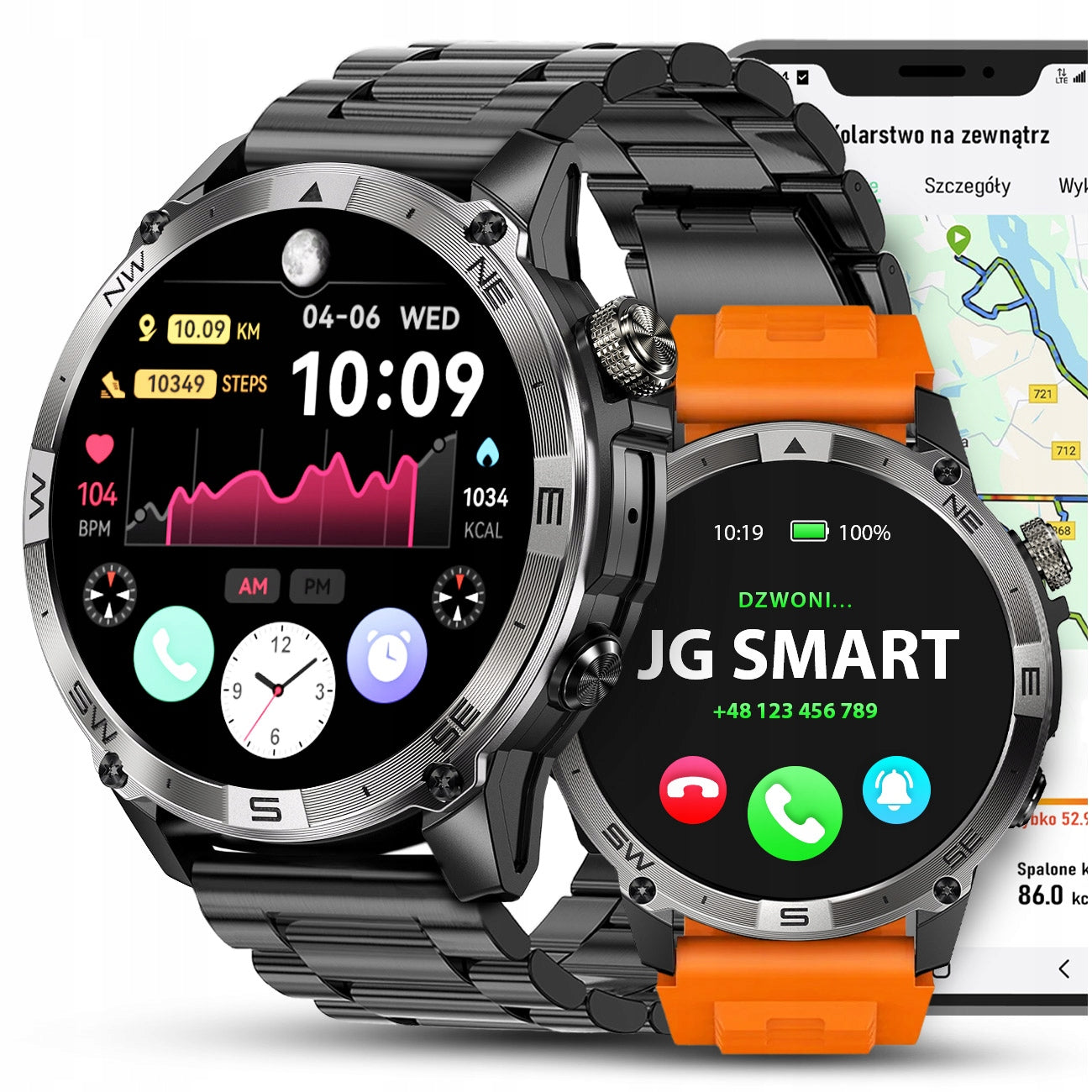 SMARTWATCH MEN'S GPS MENU POLISH WATERPROOF SPORTS TALK SMART WATCH PL